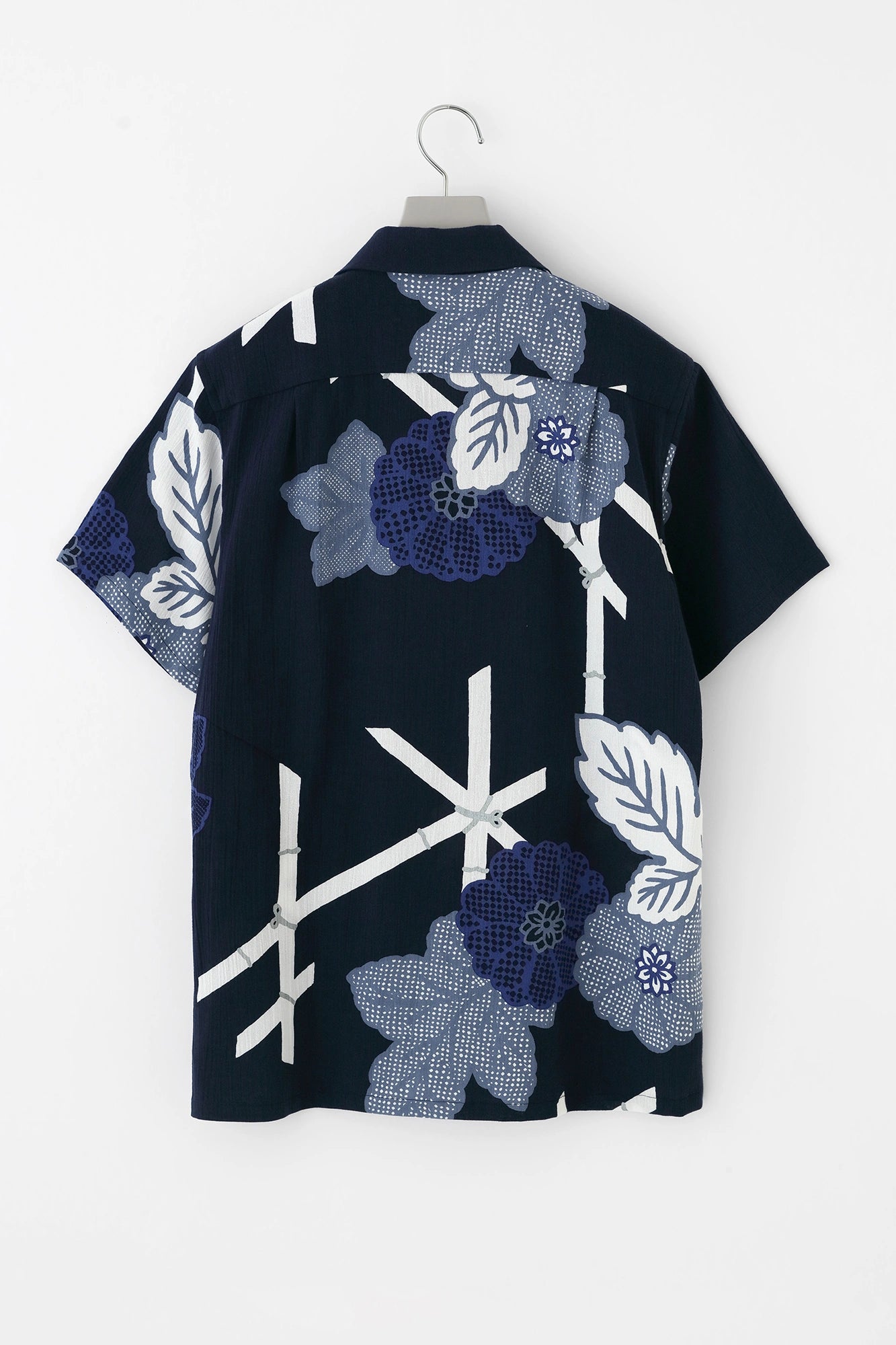 Takashima Chijimi 20/20 Chemise à col ouvert/Magagikikumoyo (motif chrysanthème japonais) Copie (Utsushi)