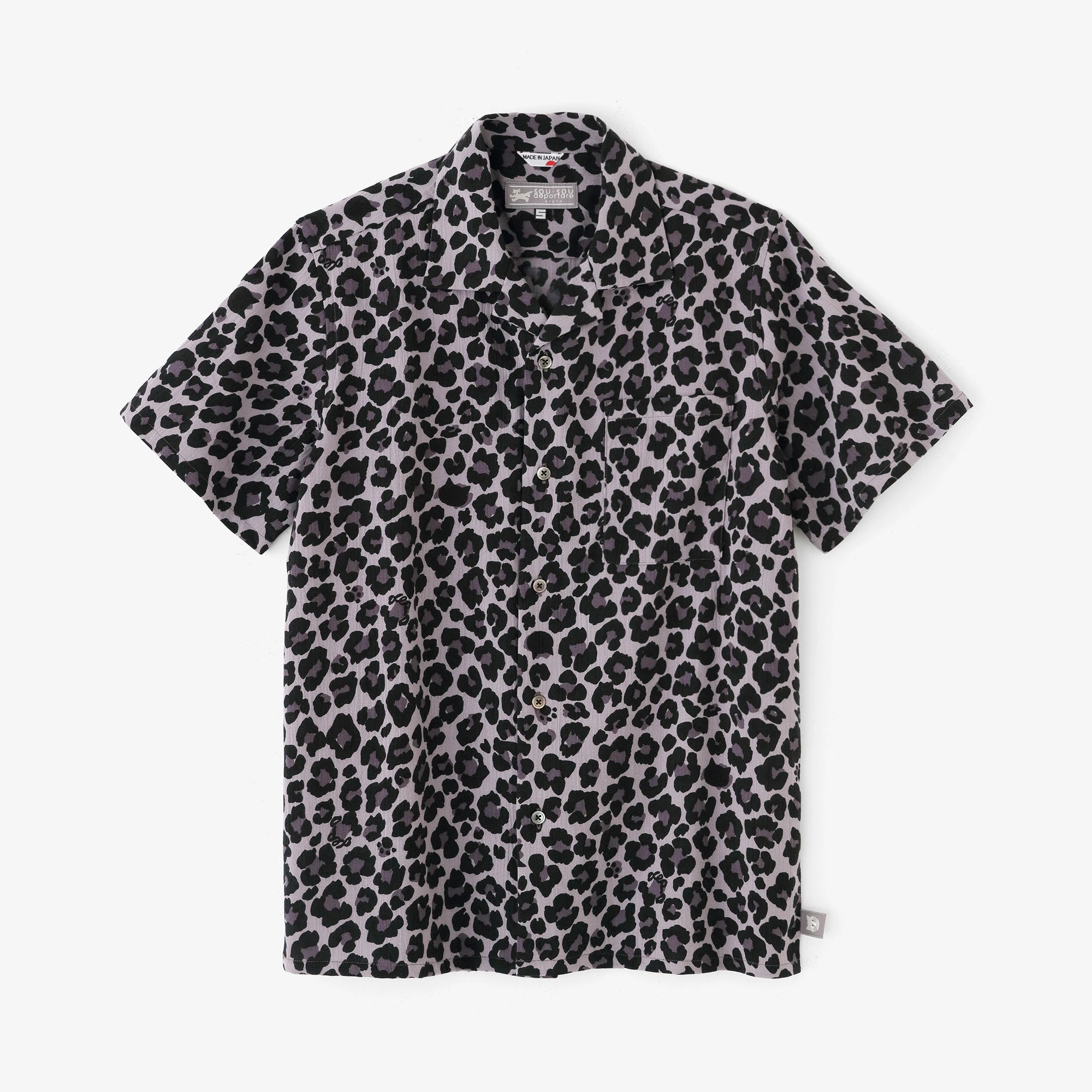 [Versand voraussichtlich um den 1. Juli] Shiji Takashima 20/20 Hemd mit offenem Kragen/Dopo-Leopard Mitternacht