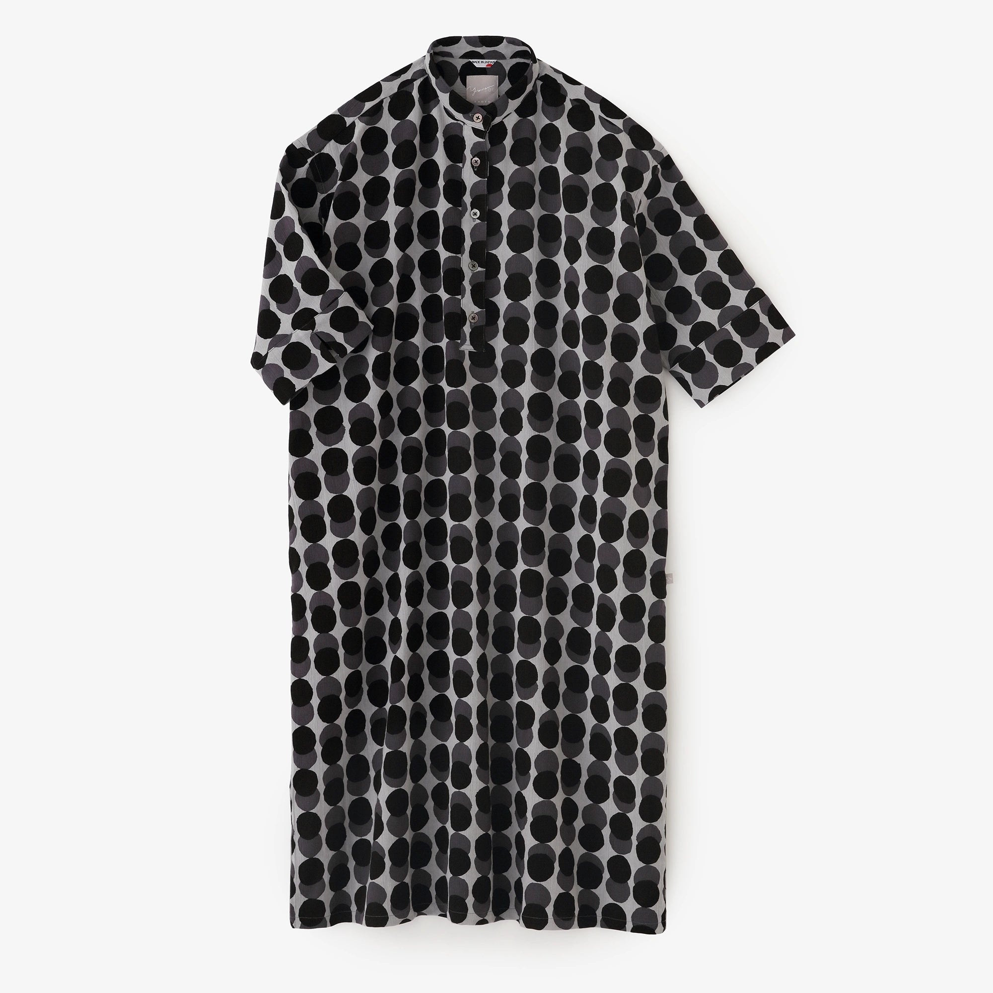Chizimi Cotton 20/20 H.N. Gran Shirt Dress Elbow Length Sleeve／Marbles Layering  