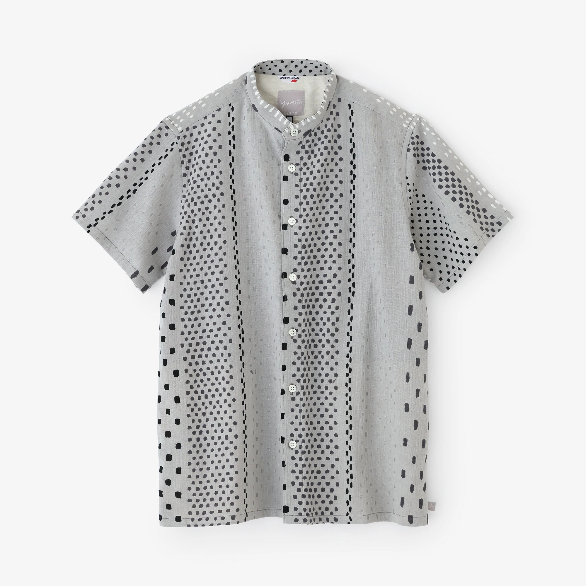 高岛缩棉20/20 立领短袖衬衫SP 2.0／冰雹条纹