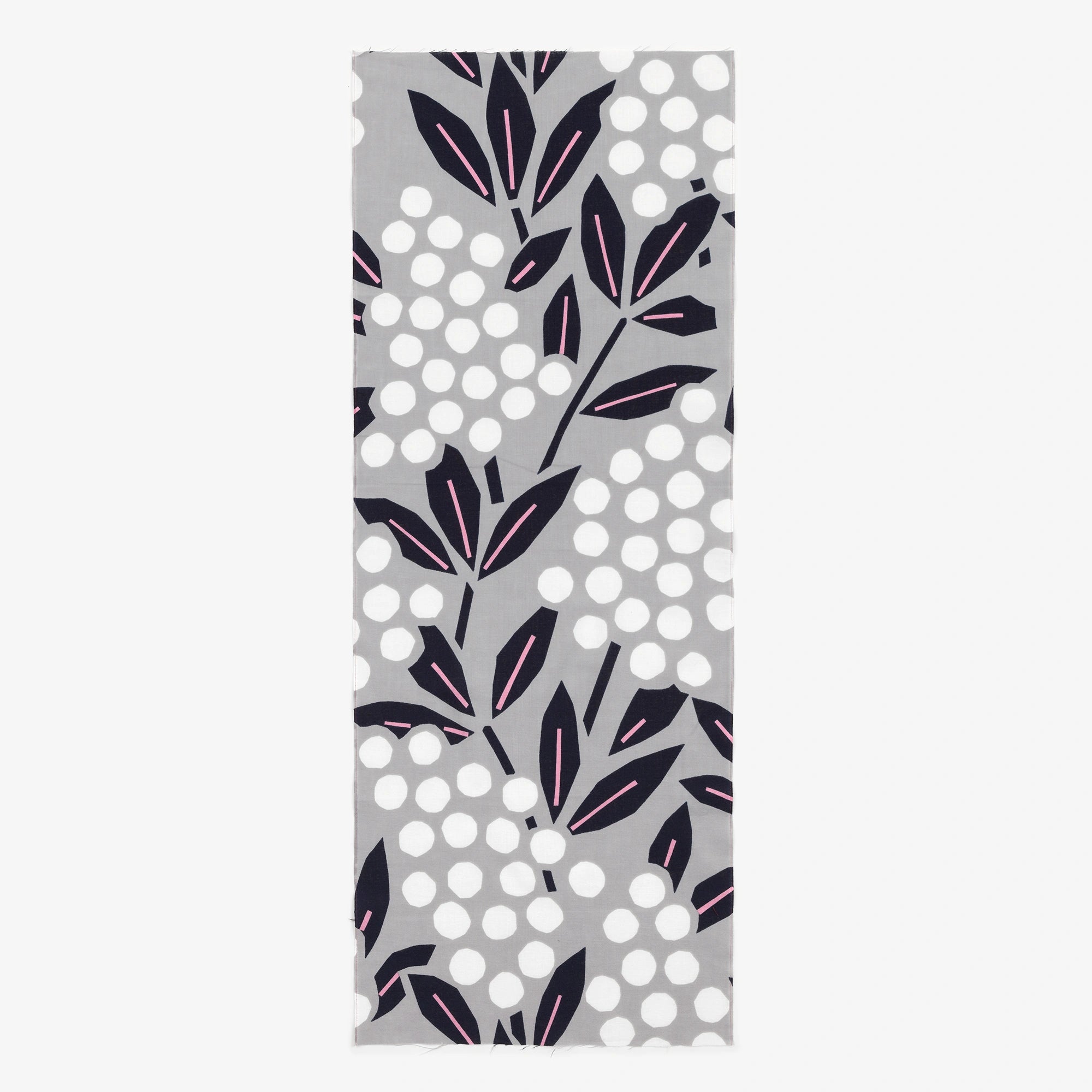 伊勢木綿 textile手ぬぐい／南天竹 白い実（なんてんちく しろいみ）
