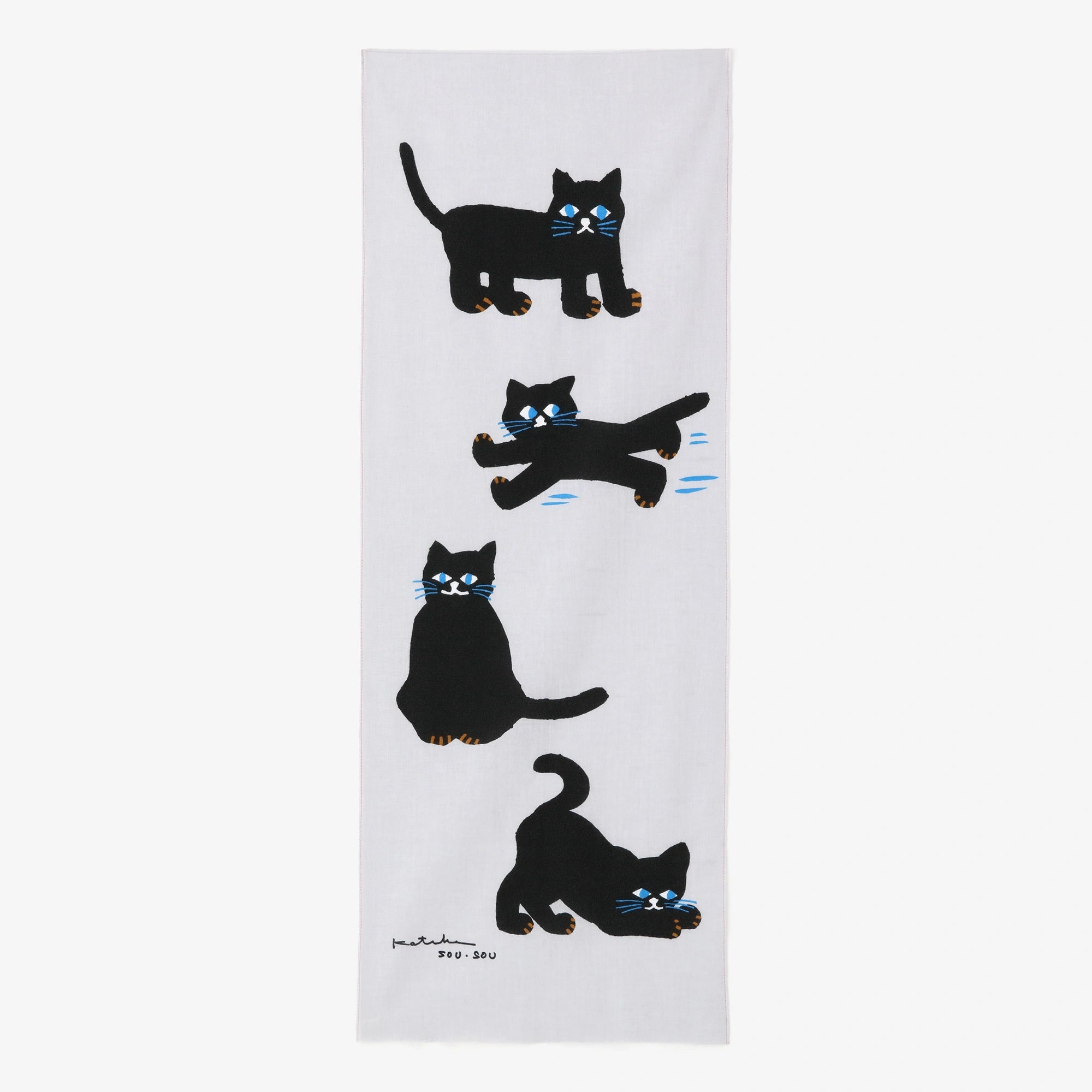 伊勢木綿 textile手ぬぐい／ねこ