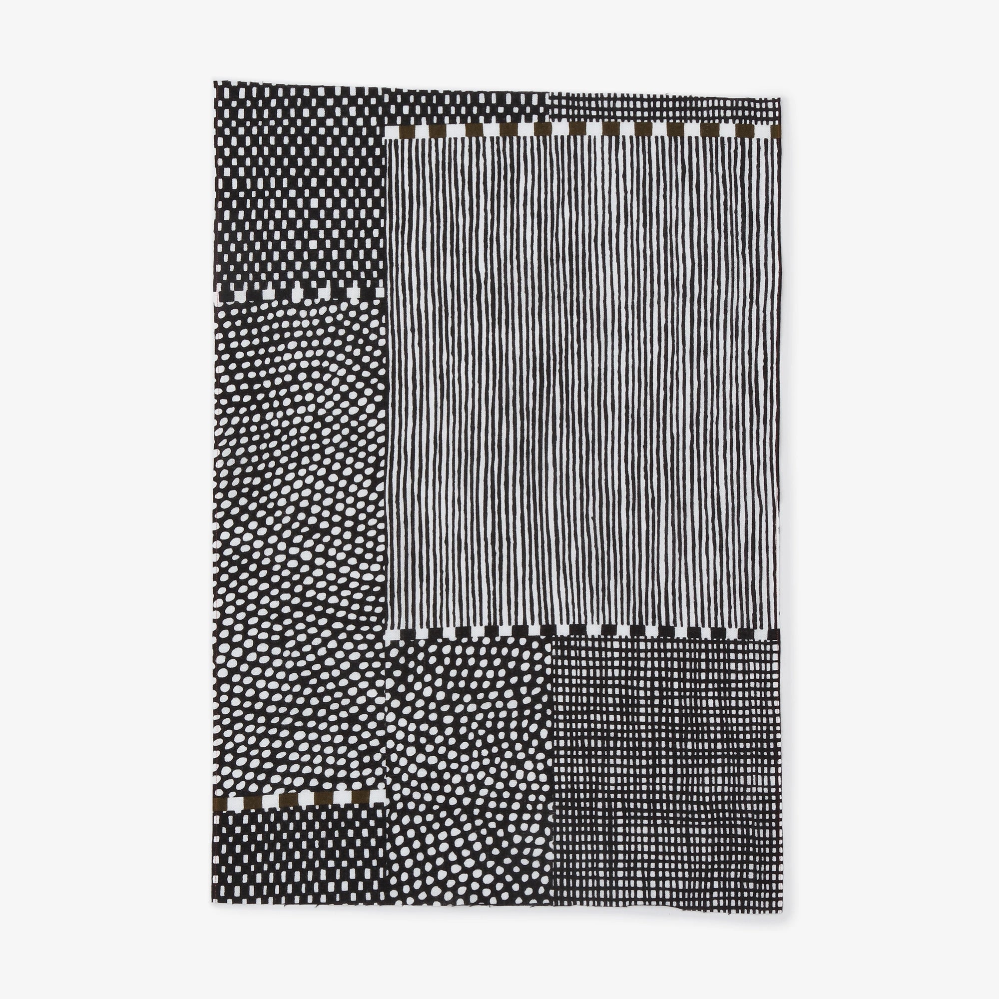 Ise Momen textile tenugui (longueur hime)/Encre noire et mousse Magasane
