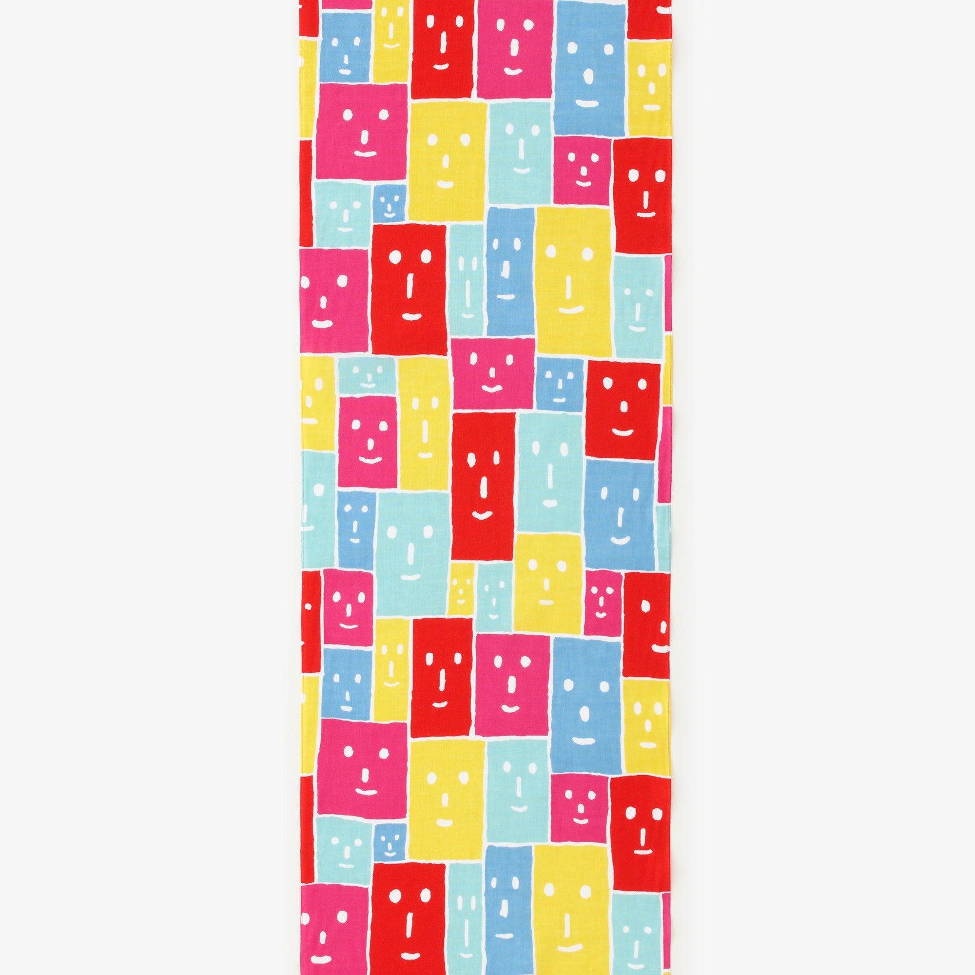 Textile Sold in Cuts (Isemomen Handkerchief)／Smile Faces Five Colors＜50cm＞