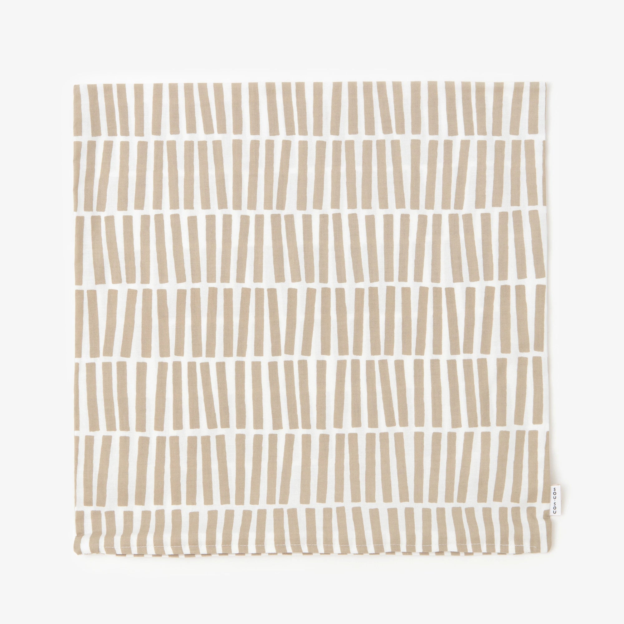 【4週間後発送】平織り21番手 クッション（座布団）カバー／拍子木  つくも×砂色（すないろ）