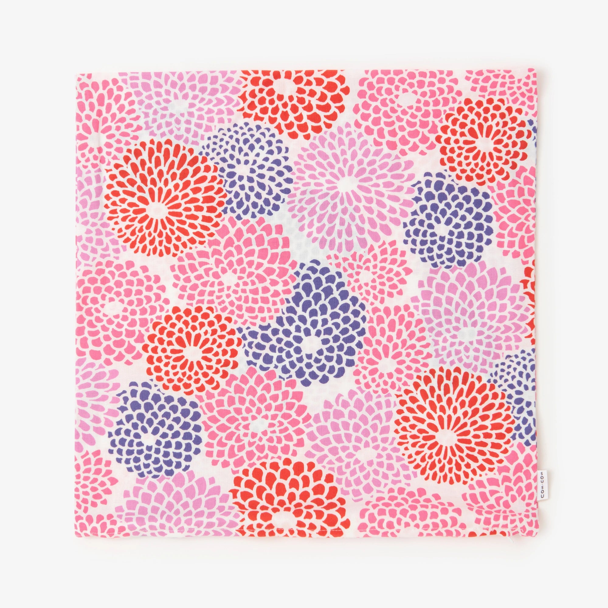 【4週間後発送】平織り21番手 クッション（座布団）カバー／菊づくし つくも