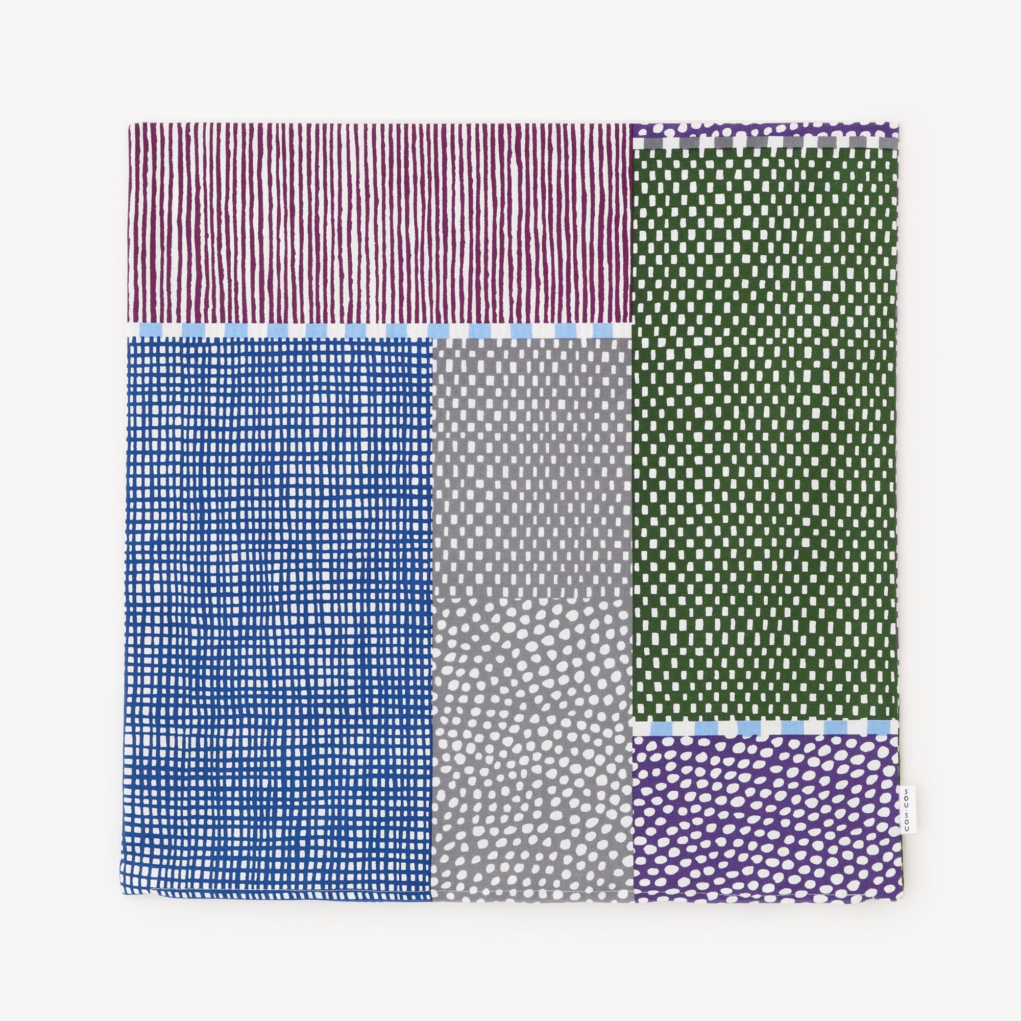 【4週間後発送】平織り21番手 クッション（座布団）カバー／間がさね 川縁（かわべり）