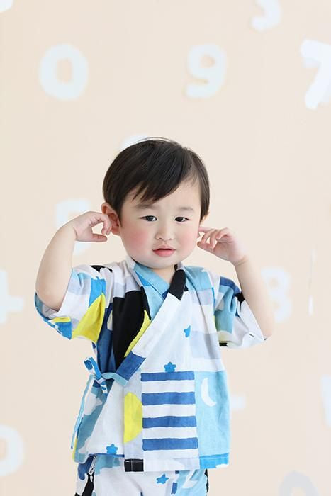 ●伊勢木棉 童裝甚平／月與星