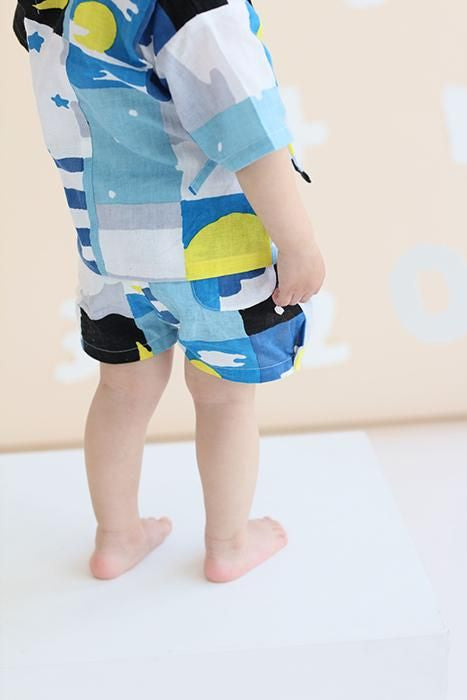 ●伊勢木棉 童裝甚平／月與星