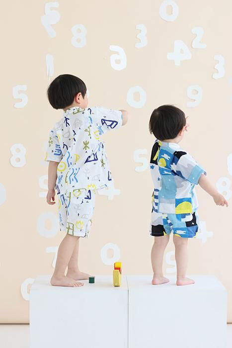 ●伊勢木棉 童裝甚平／月與星