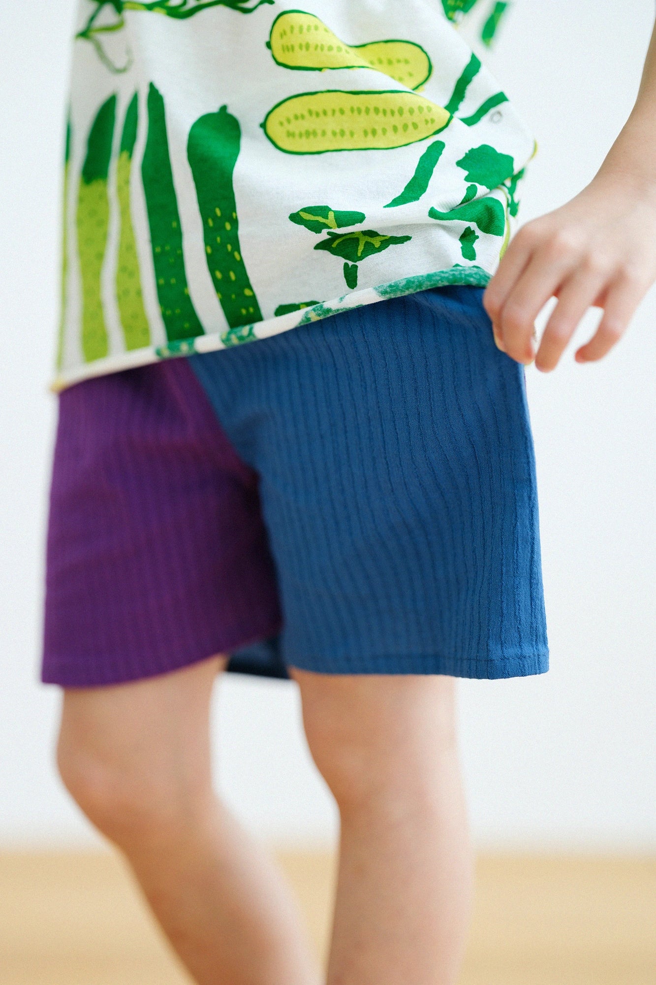 ●Chizimi Cotton 40/20 Akiha Short Pants  Bi-color／Blue×Purple