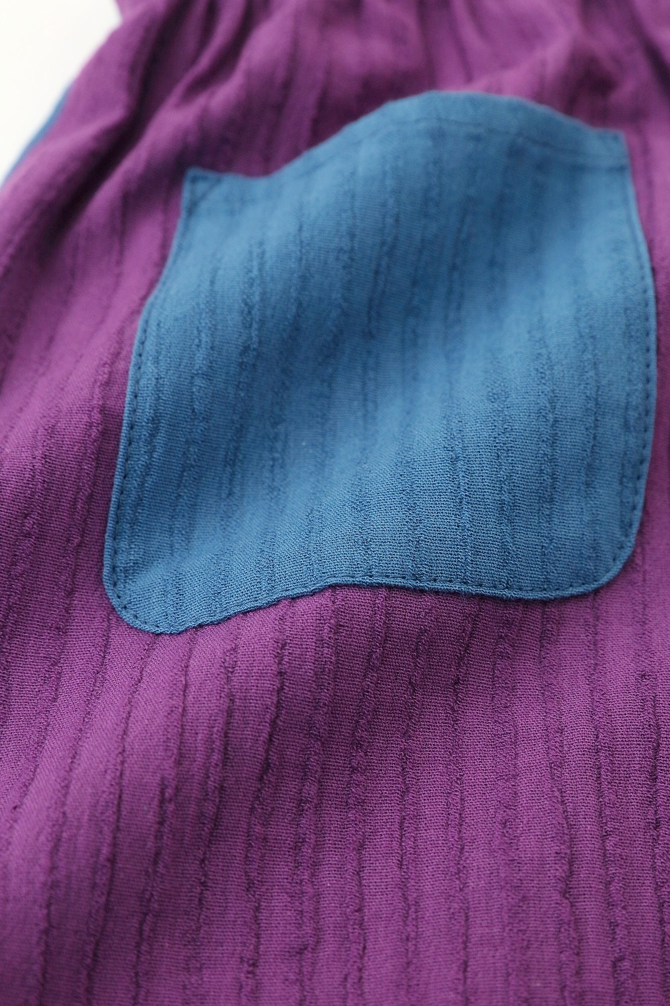 ●Chizimi Cotton 40/20 Akiha Short Pants  Bi-color／Blue×Purple