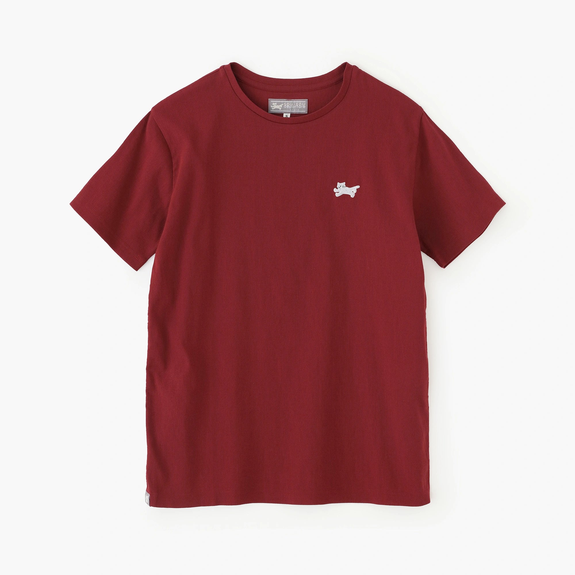 高島縮 40/40 半袖Tシャツ／レッド
