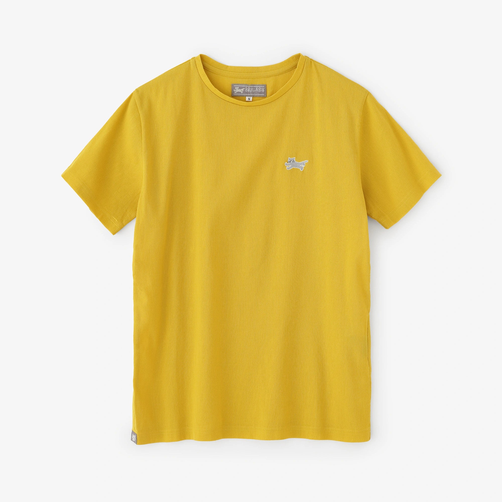 高島縮 40/40 半袖Tシャツ／イエロー
