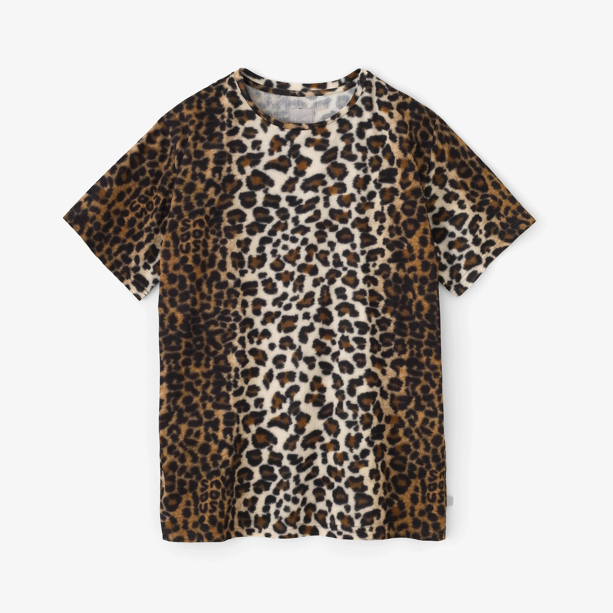 高島縮 40/40 半袖Tシャツ／豹紋 IJ