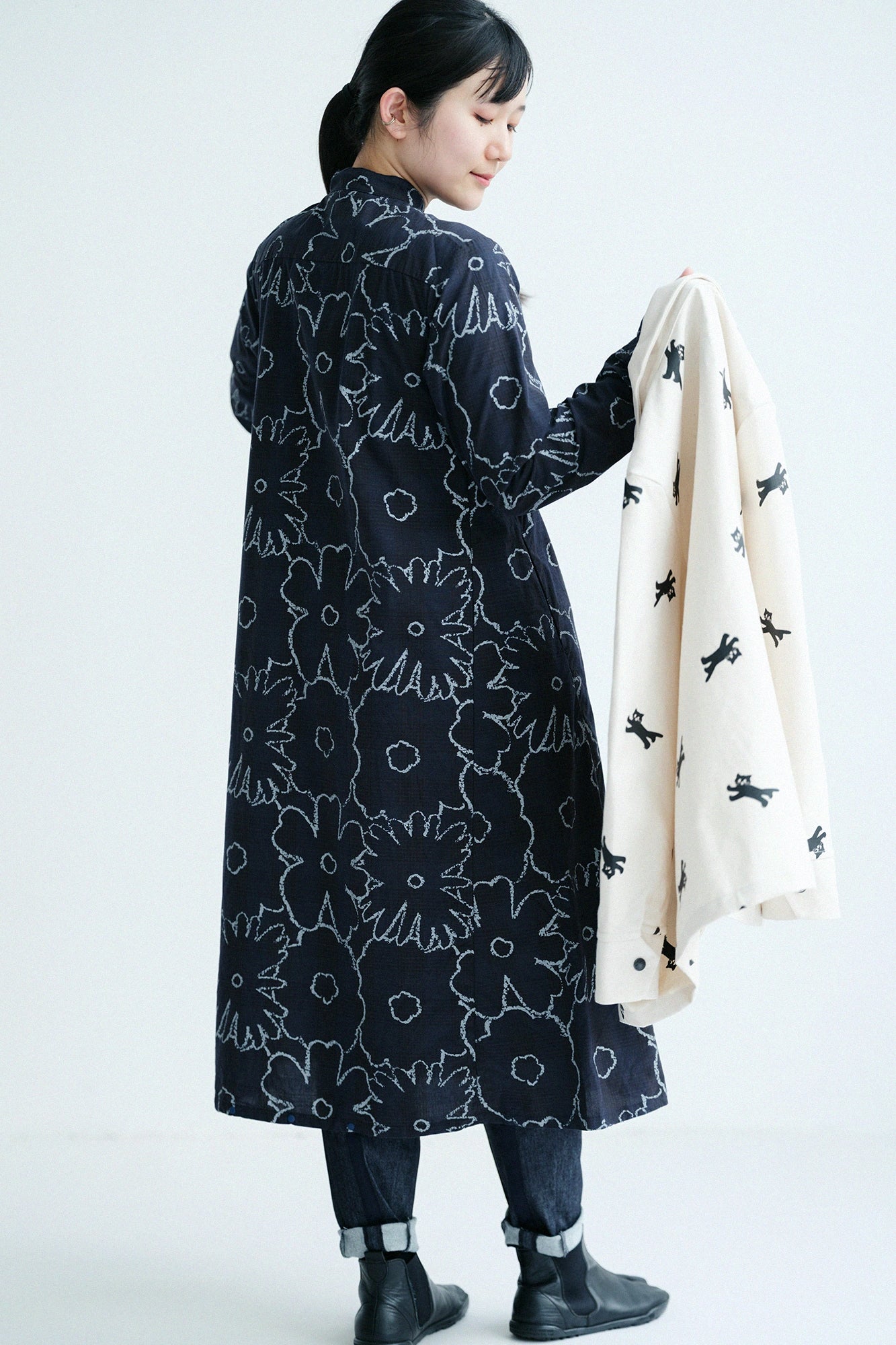 メランジチェック H.N.BIKEワンピース／おおらからくがき