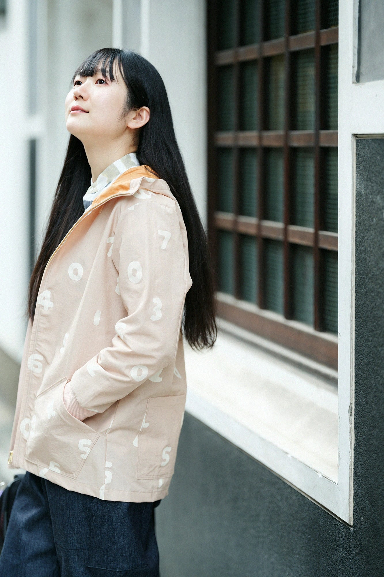 コットンナイロンクロス BIKEパーカー／SO-SU-U アッシュローズ