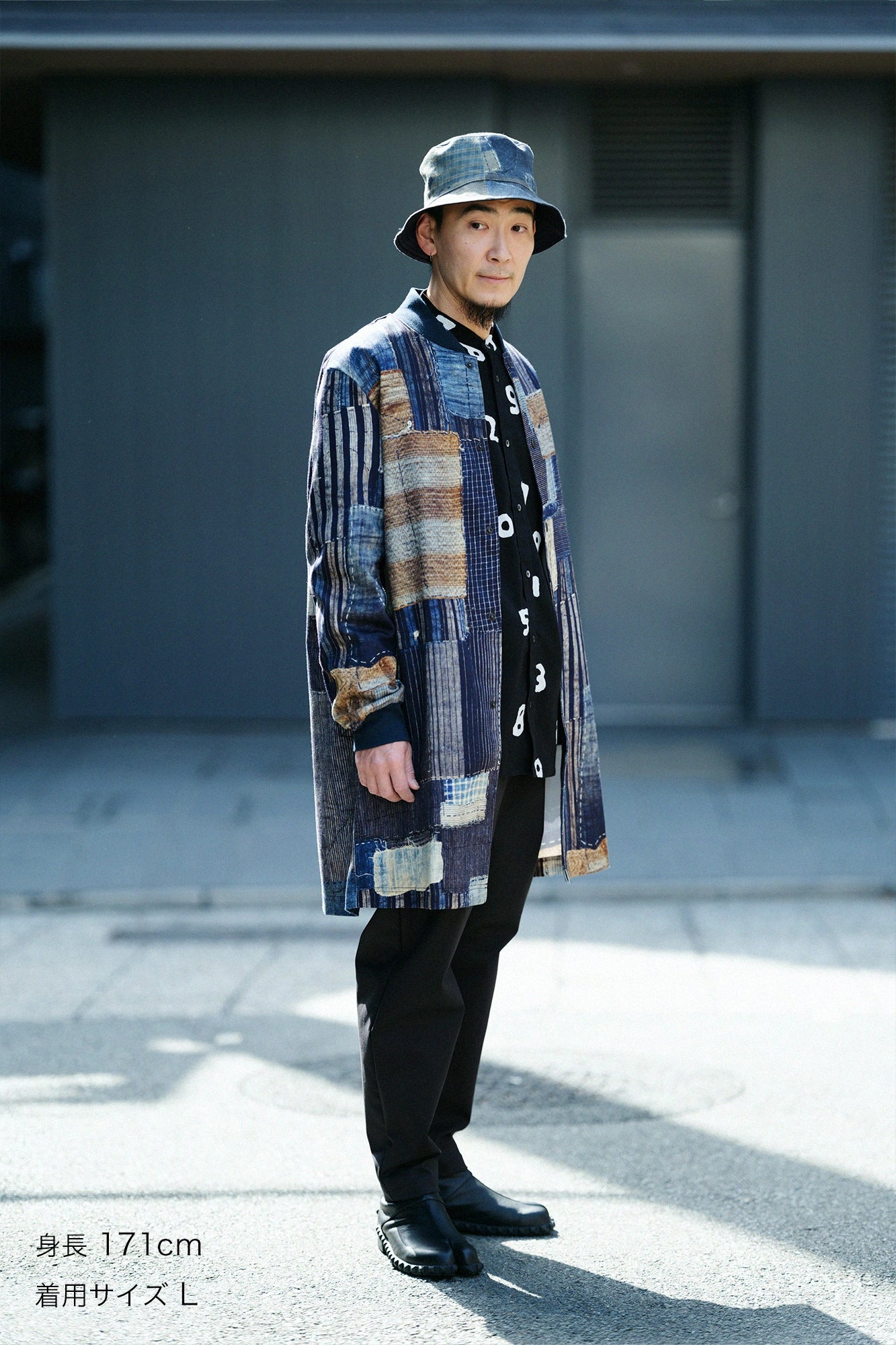 코튼린넨 능직스트레치 블루종／BORO II IJ