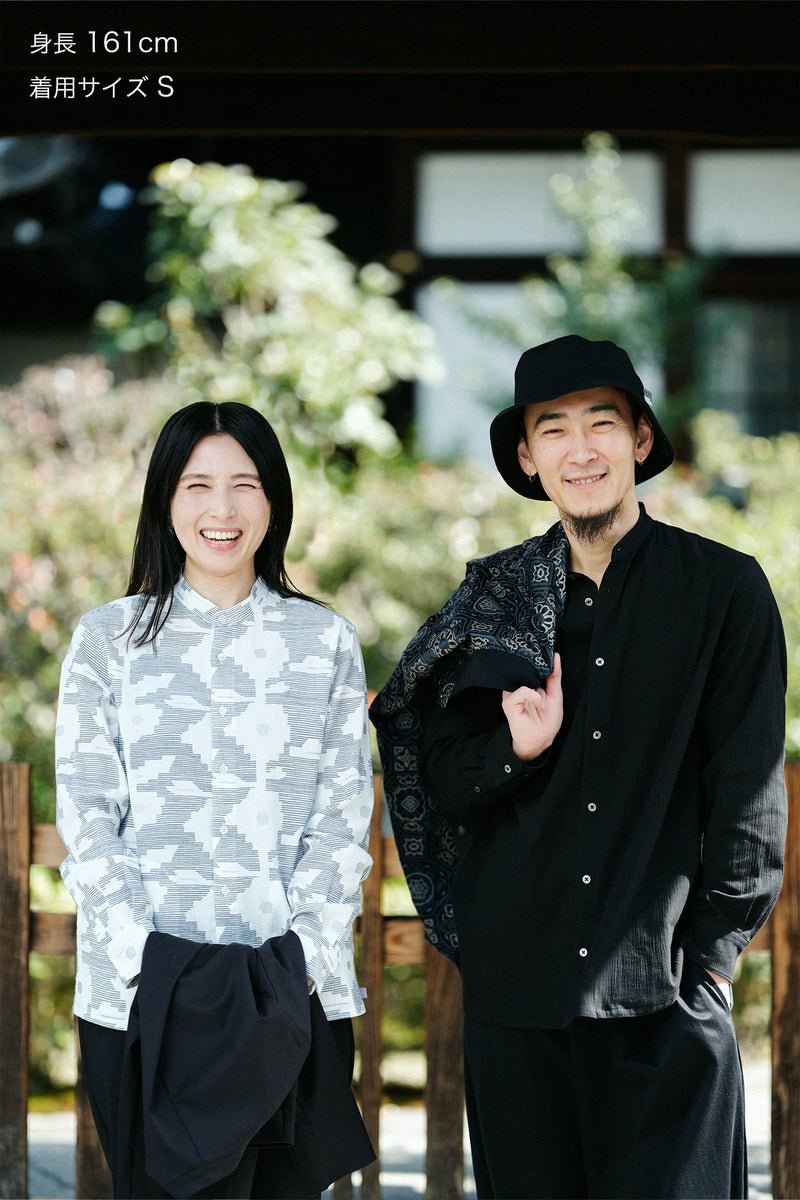 高島縮 スタンドカラーシャツ SP