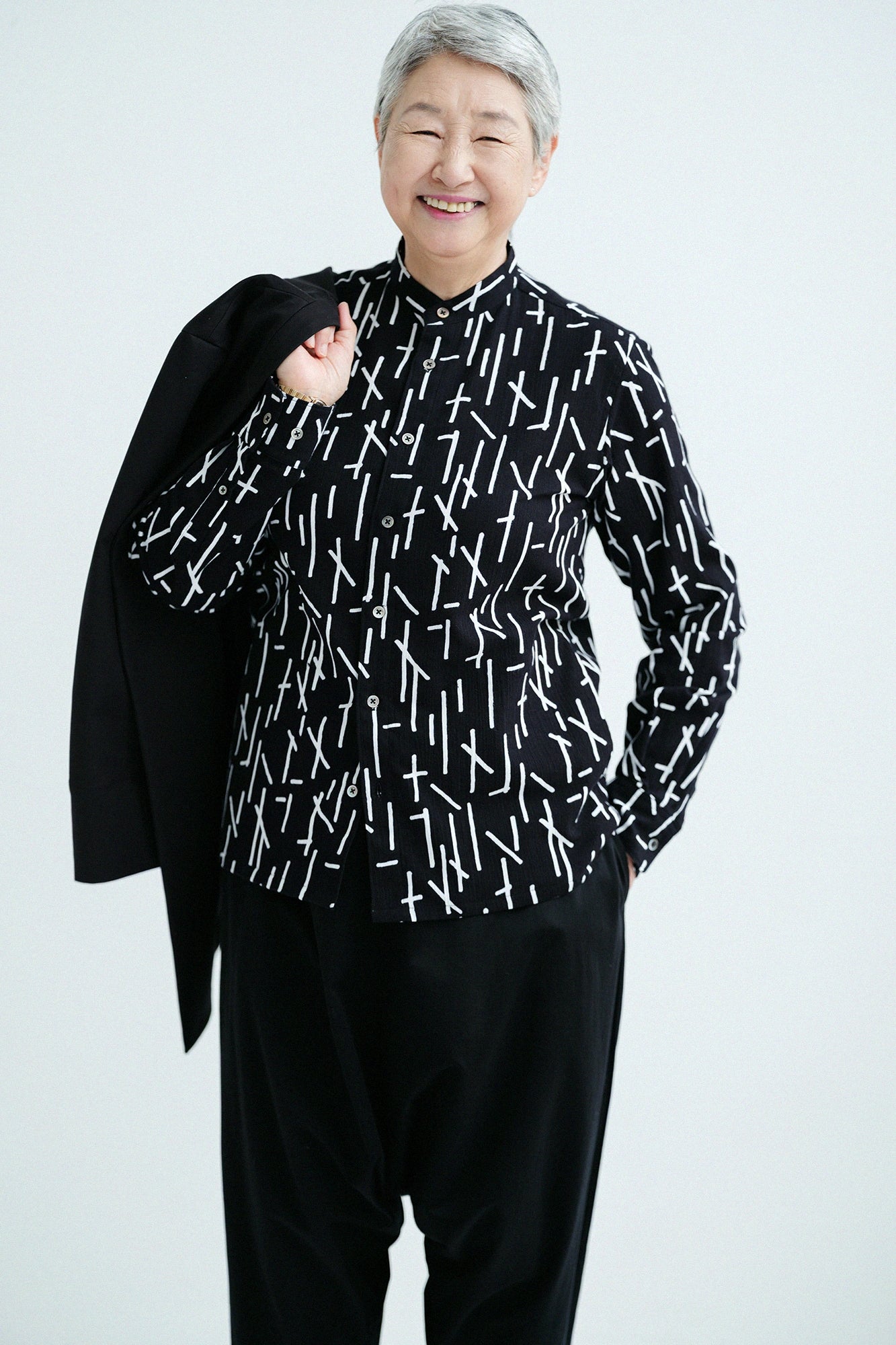 Chizimi Cotton 20/20 Stand Collar Shirt SP 2.0 / Time Sign