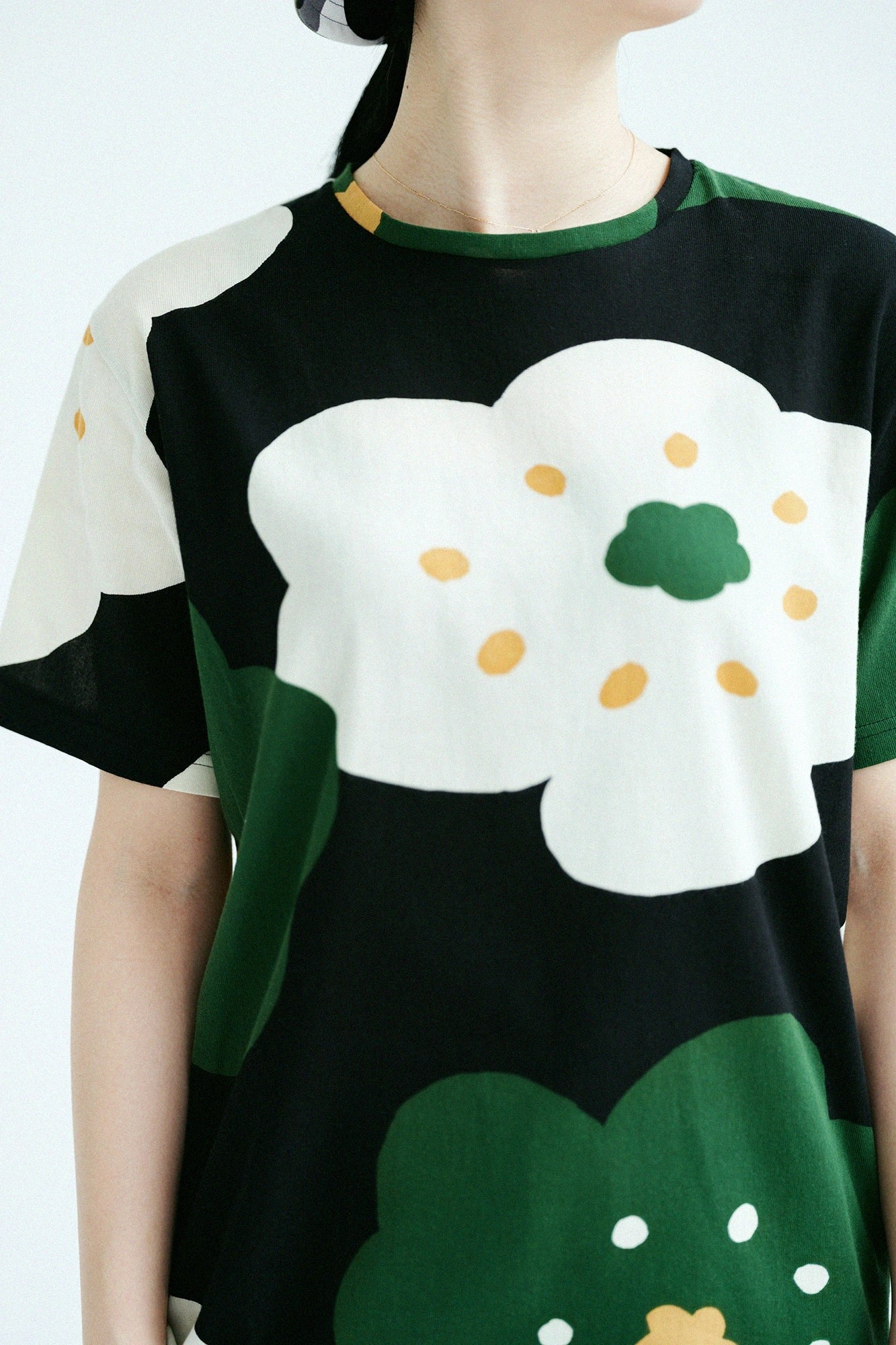 Chizimi Cotton 40/40 Short Sleeve T-shirt / Smile Black