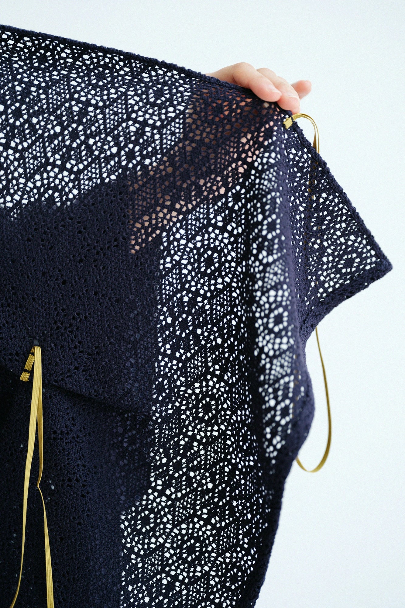 [Versand voraussichtlich um den 23. Juni] Geometrische Stickerei mit Wasserzeichen Kisaragi Short(Mijikatake)/Tiefblau (Shinkon)