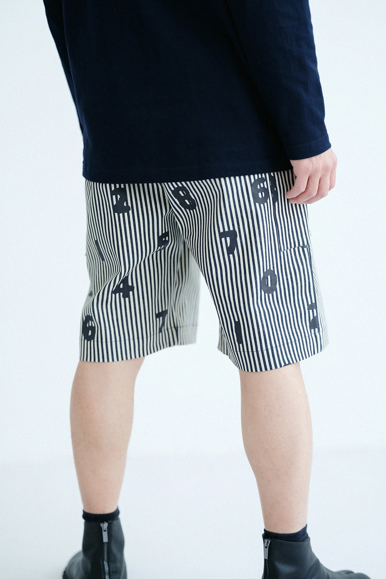 ヒッコリーデニム BIKEショーツ／インディゴ×SO-SU-U