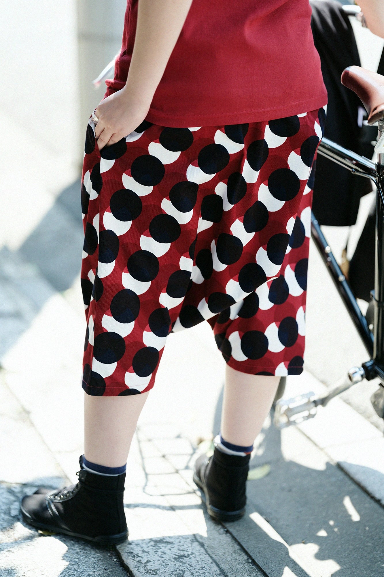 Stretch Twill Sarouel Pants / KPD Ombre Red