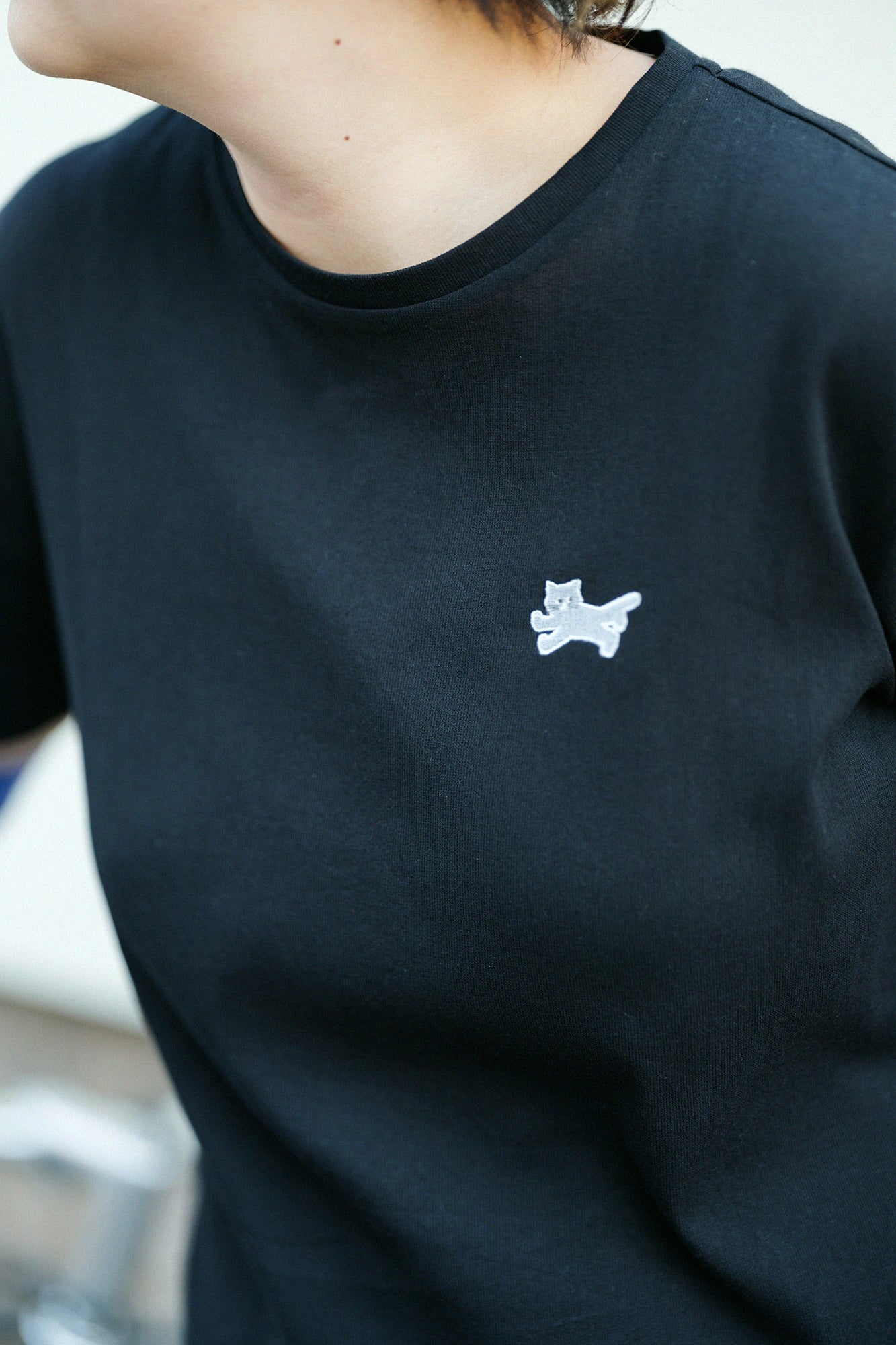 T-shirt à manches courtes Chizimi en coton 40/40 / Noir