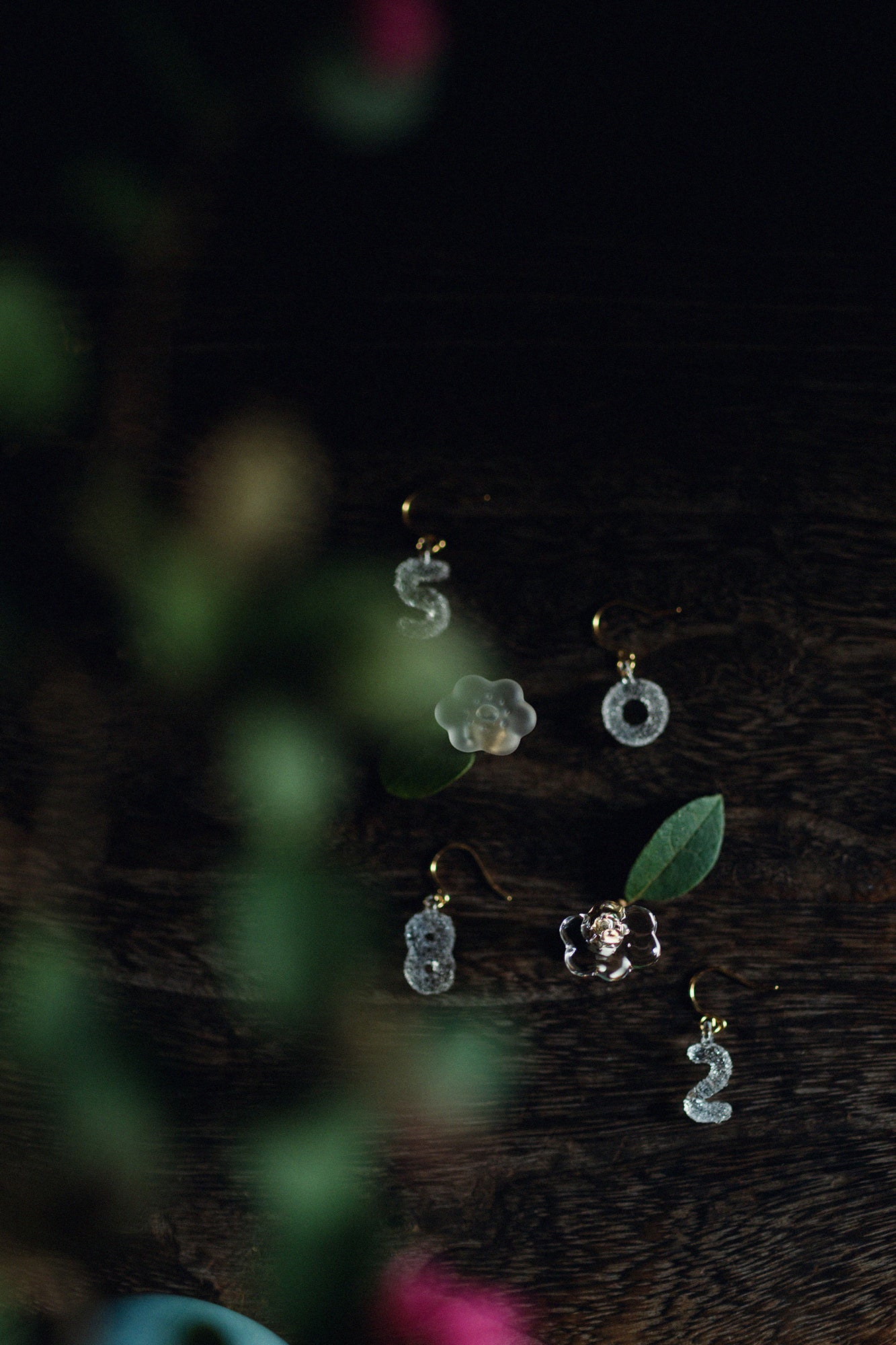 SOU・SOU×HARIO Lampwork Factory 귀걸이(한쪽 귀)/호호에미 명확한