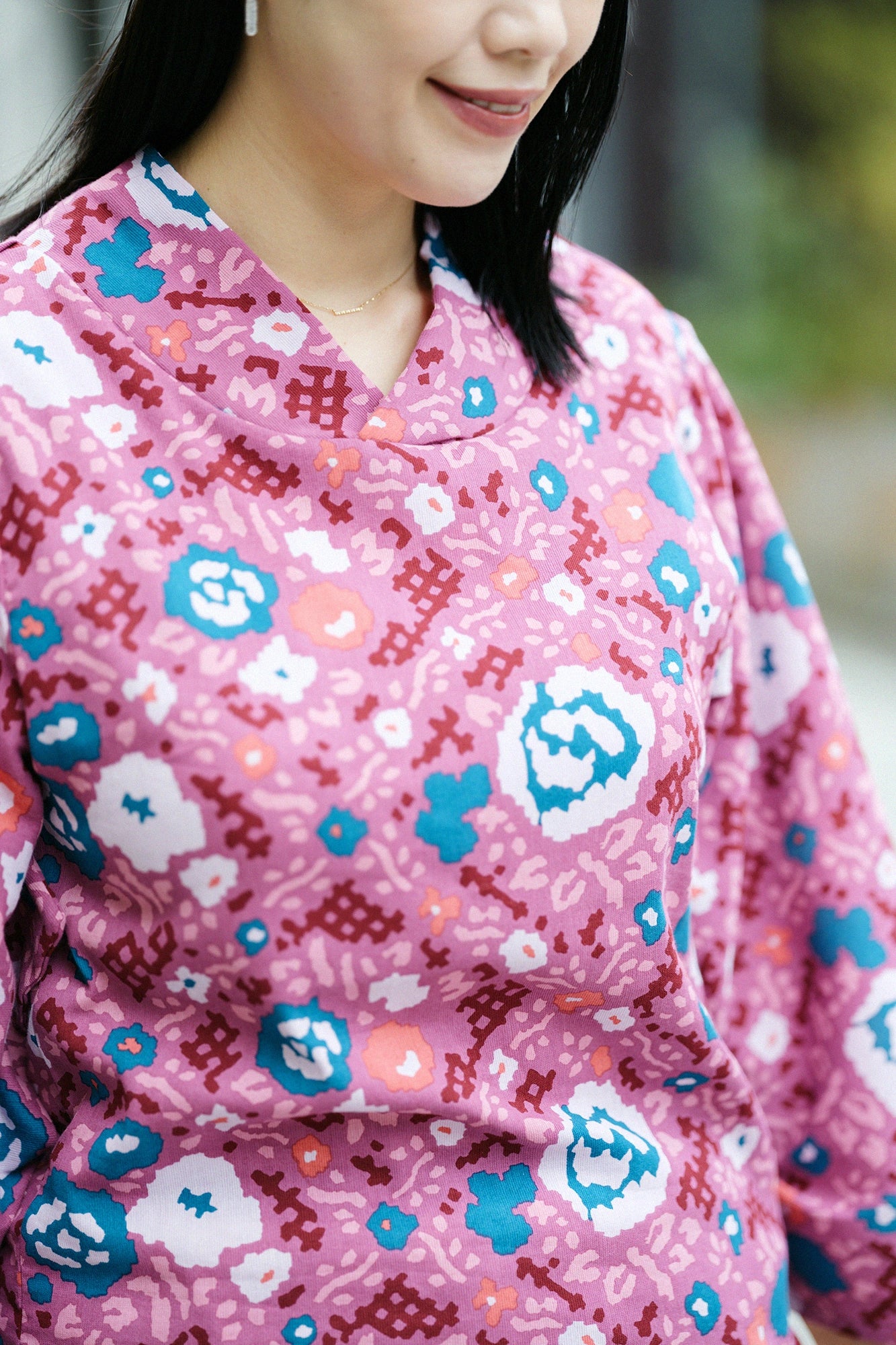 Chizimi Cotton 40/40 Kimono Top／Rose