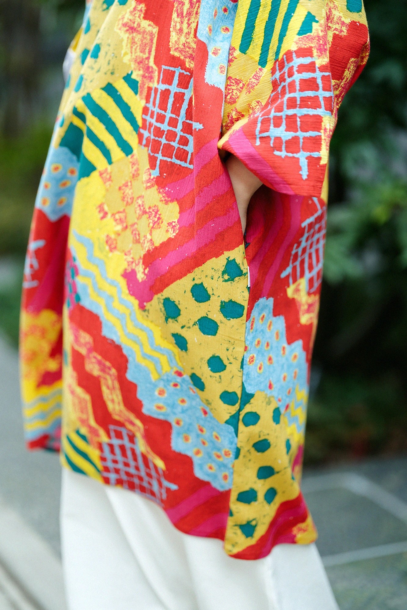 Chizimi Cotton 20/20 Naginata Rectangular Dress  ／Bustle