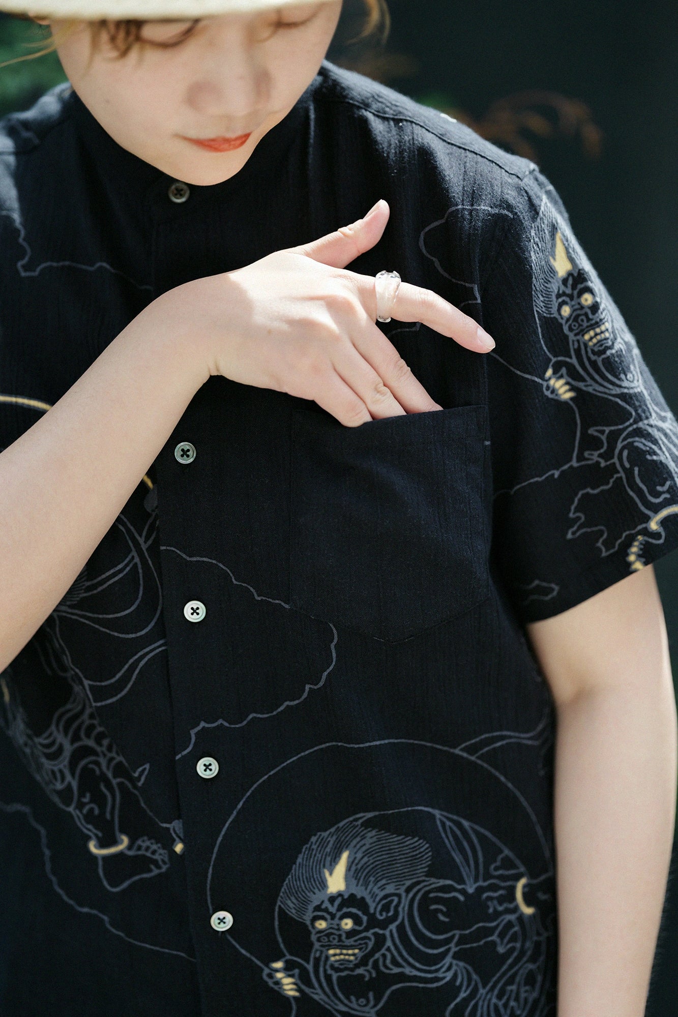 Chizimi Cotton 20/20 Short Sleeve Shirt / Wind God Thunder God