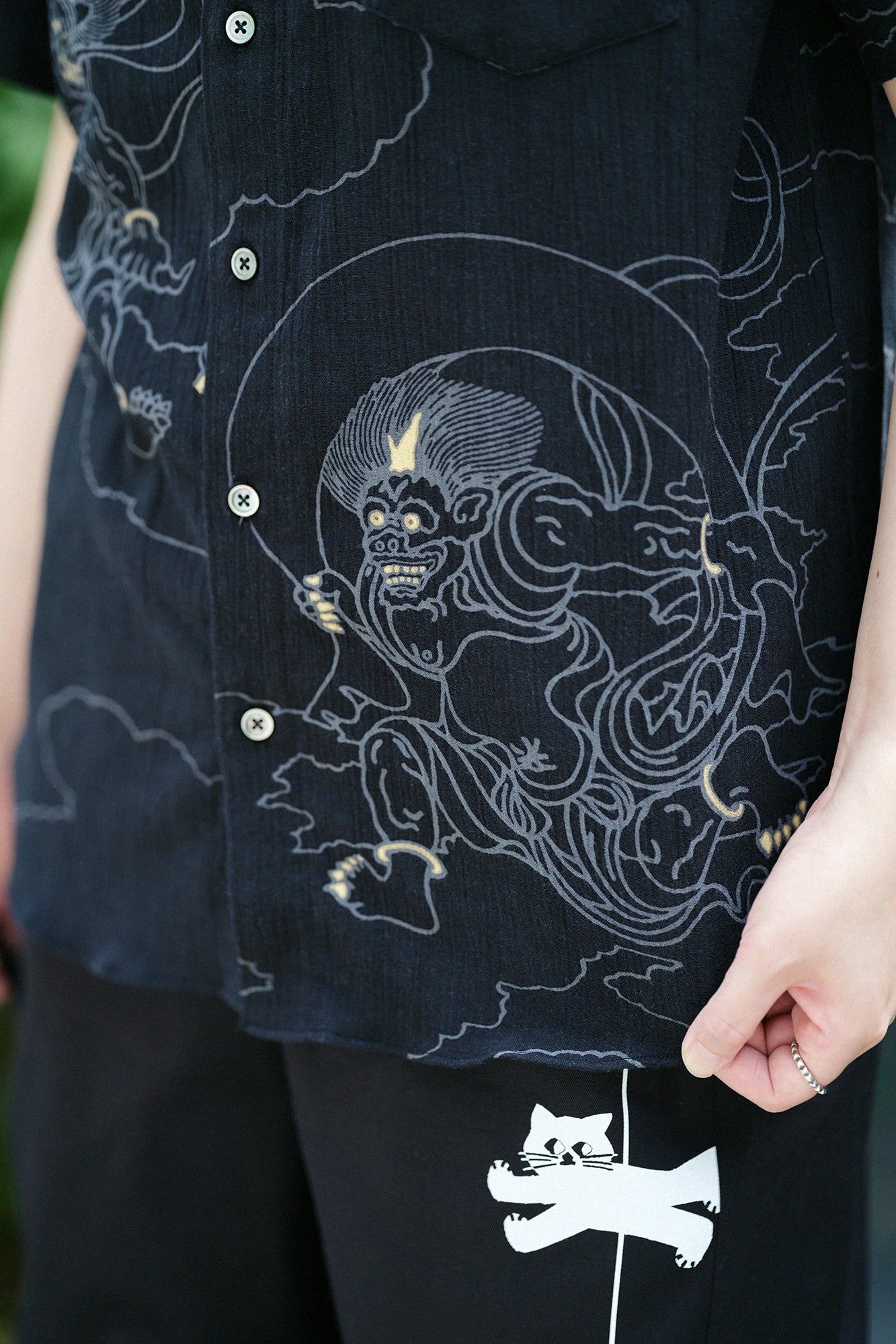 Chizimi Cotton 20/20 Short Sleeve Shirt / Wind God Thunder God