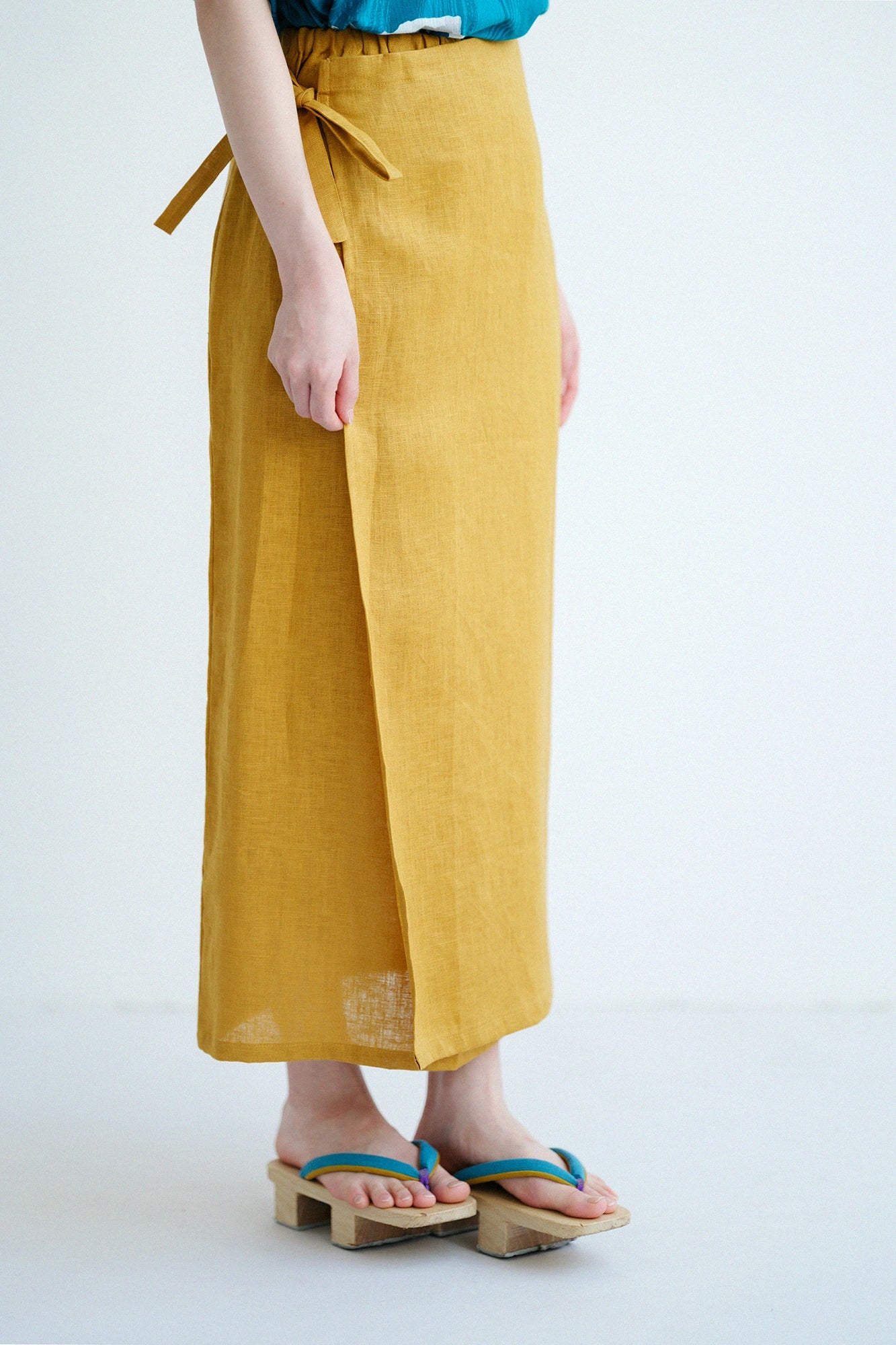【Ships ard. 4/21】Linen Wrap Skirt / Golden Yellow 