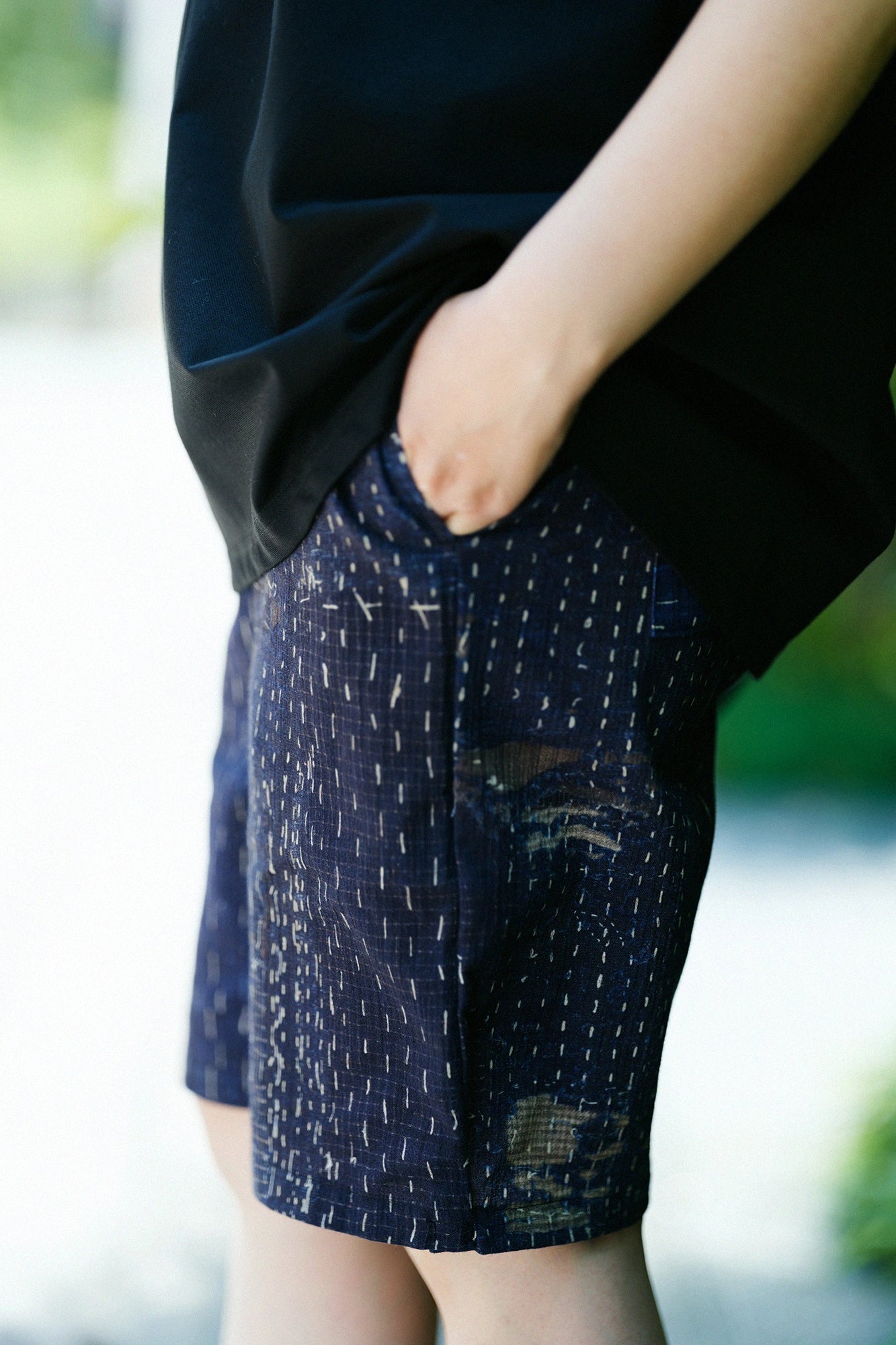 [Expédition prévue vers le 7 juillet] Takashima Chijimi 20/20 Easy Shorts/BORO Ⅲ IJ