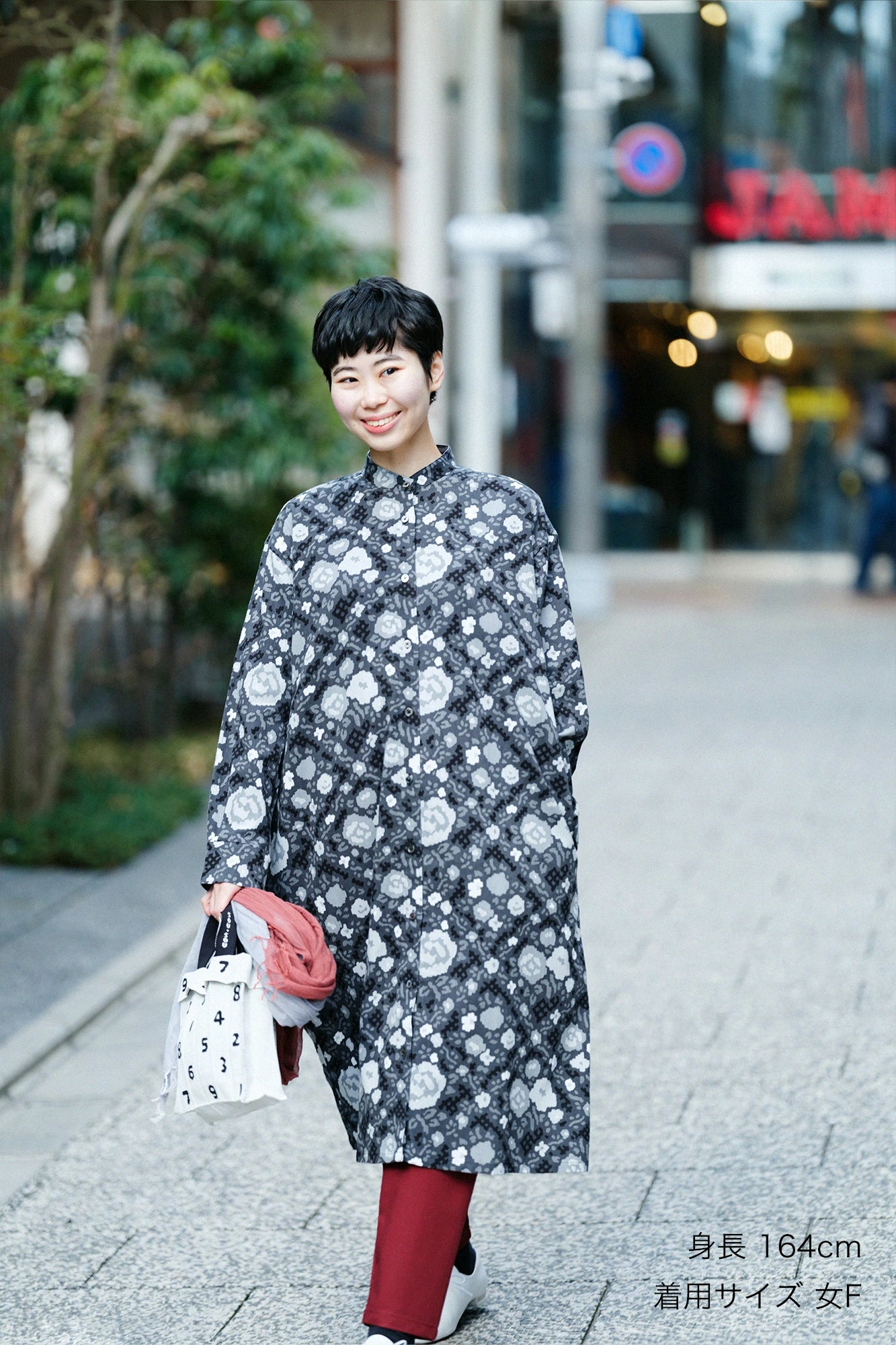 高島縮 20/20 グランシャツワンピース／薔薇（ばら）