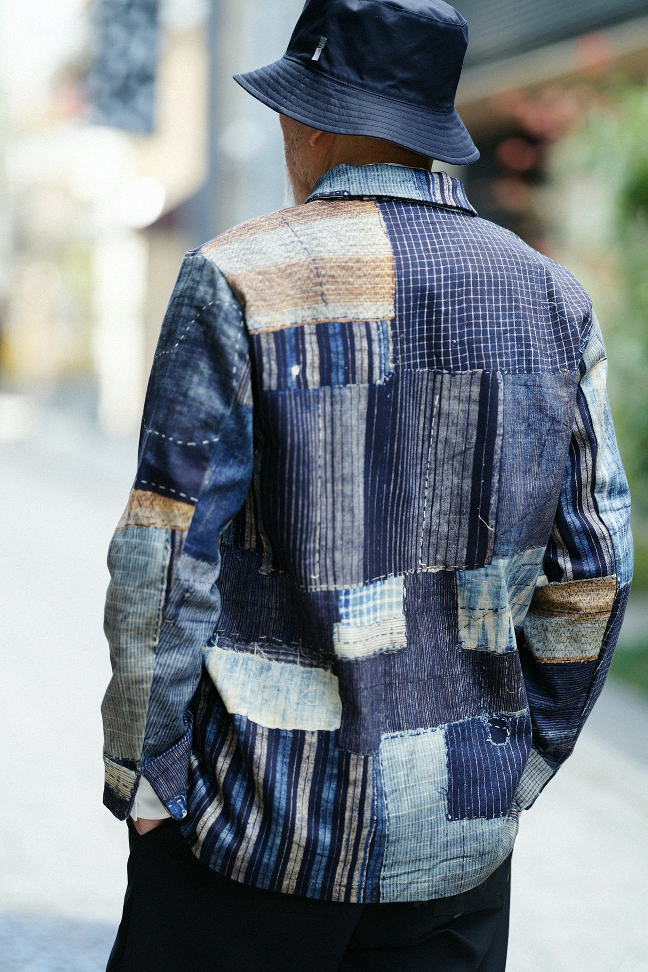 코튼린넨 능직스트레치 칼라자켓／BORO II IJ