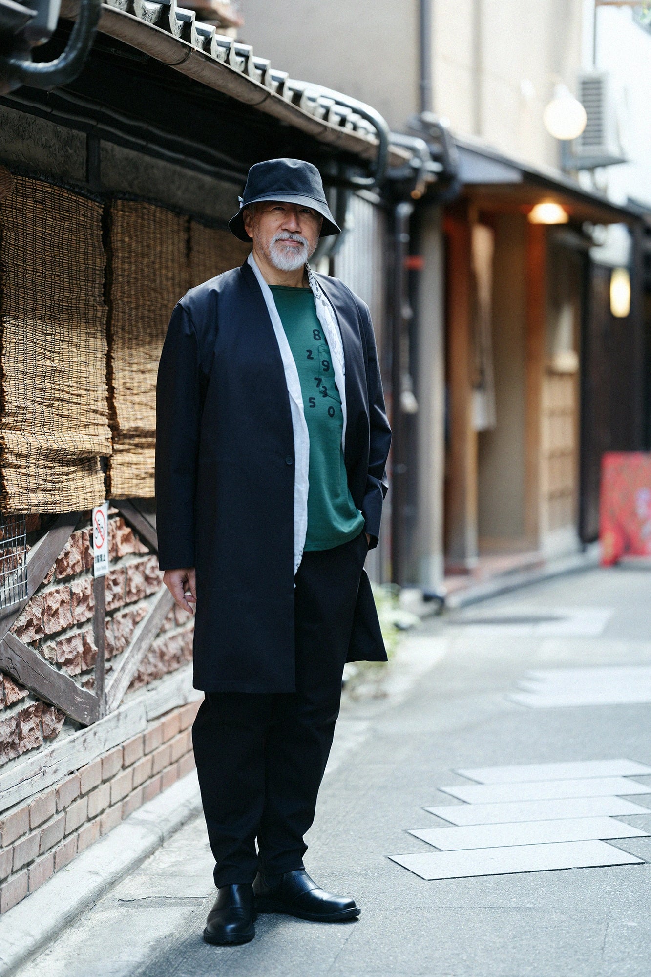 플레이팅천축 긴팔포켓 T셔츠/그린