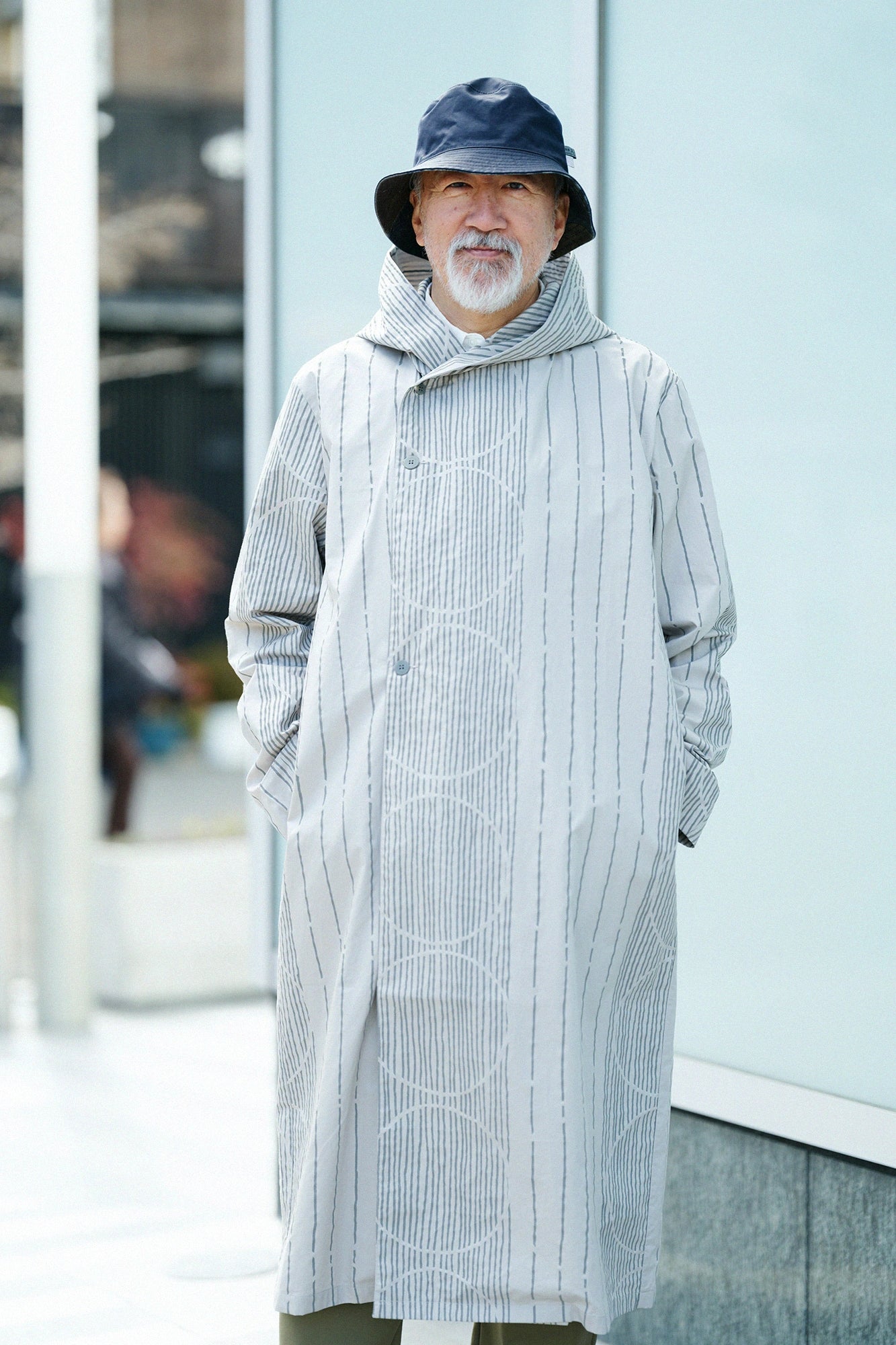 고밀도능직 후드 코트／미즈야 모래 베이지