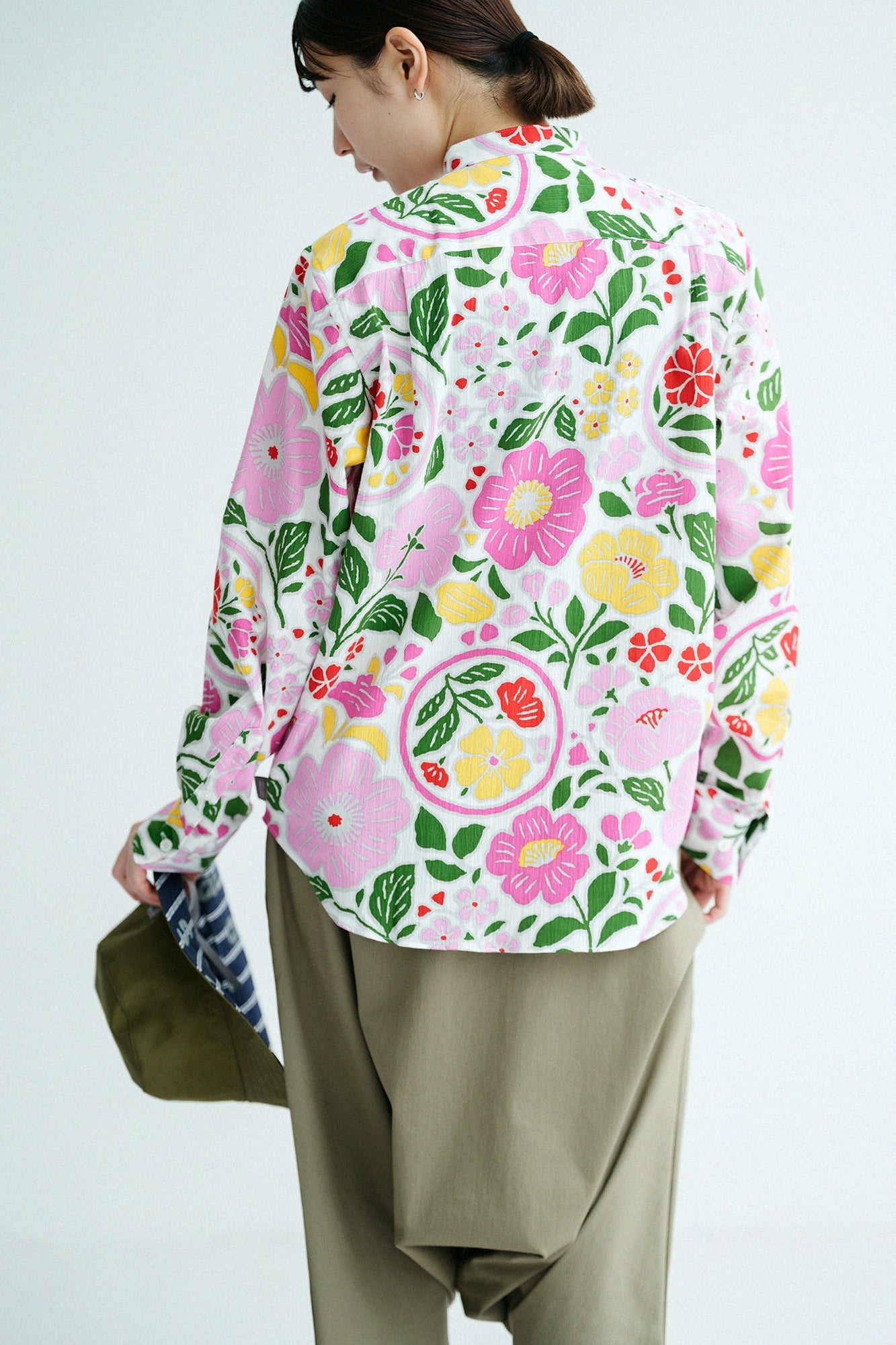 타카시마치지미 20/20 스탠드칼라 셔츠／모모야마 벚꽃（모모야마자쿠라） 