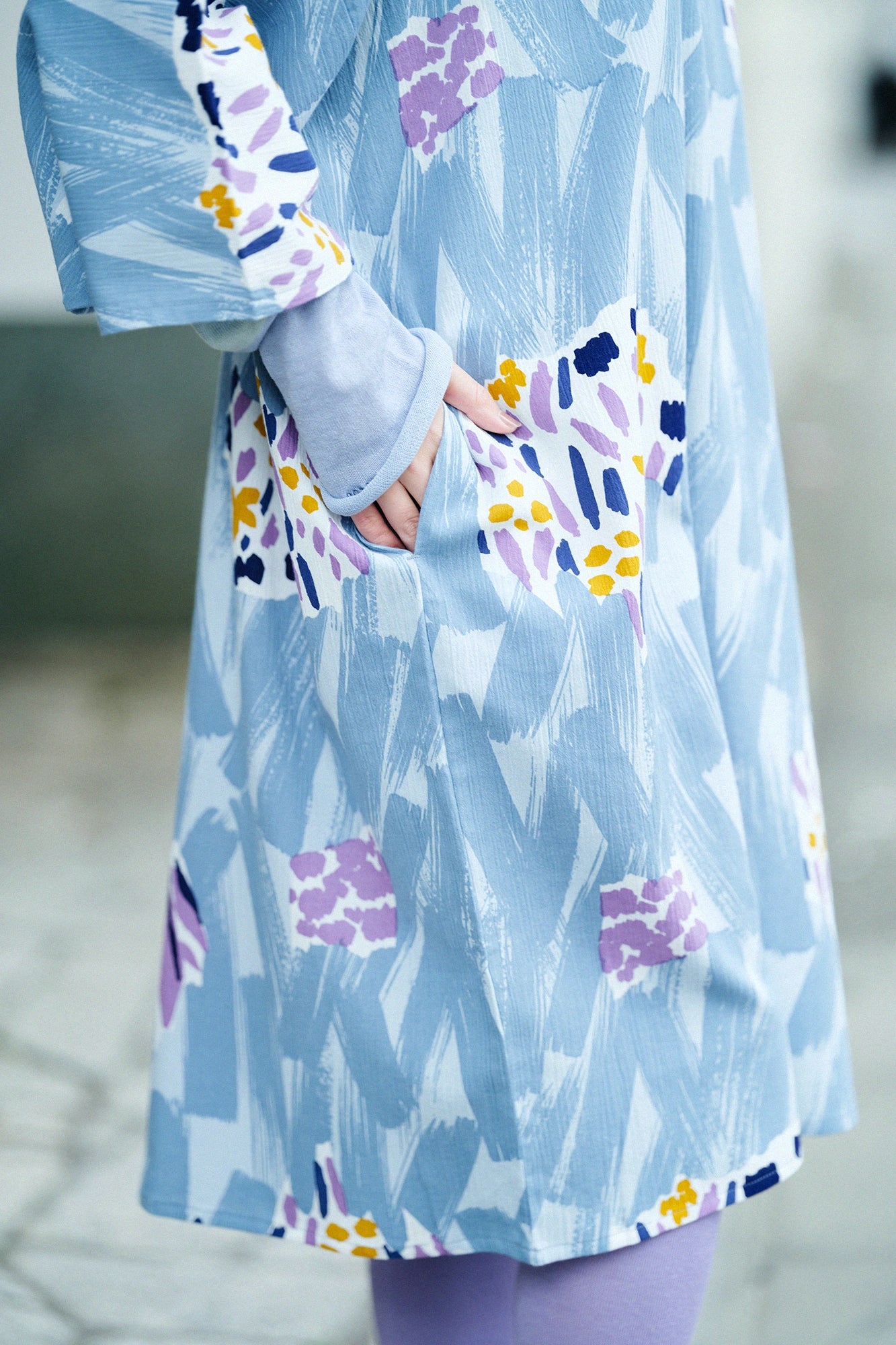 高島縮 20/20 薙刀長方形衣（なぎなたちょうほうけい）／水中花（すいちゅうか）