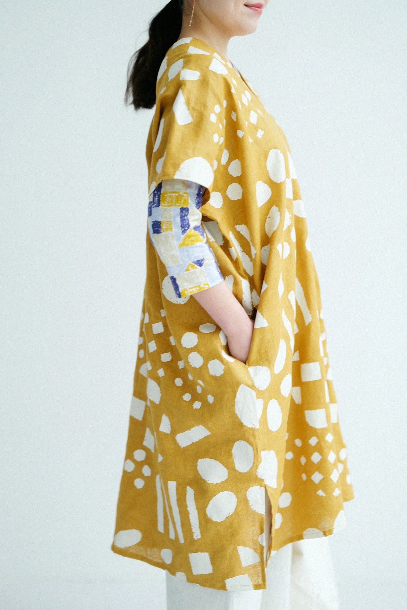 麻 長方形衣（ちょうほうけい） 二つ身（ふたつみ）／うらら陽（よう） 黄金色（こがねいろ）