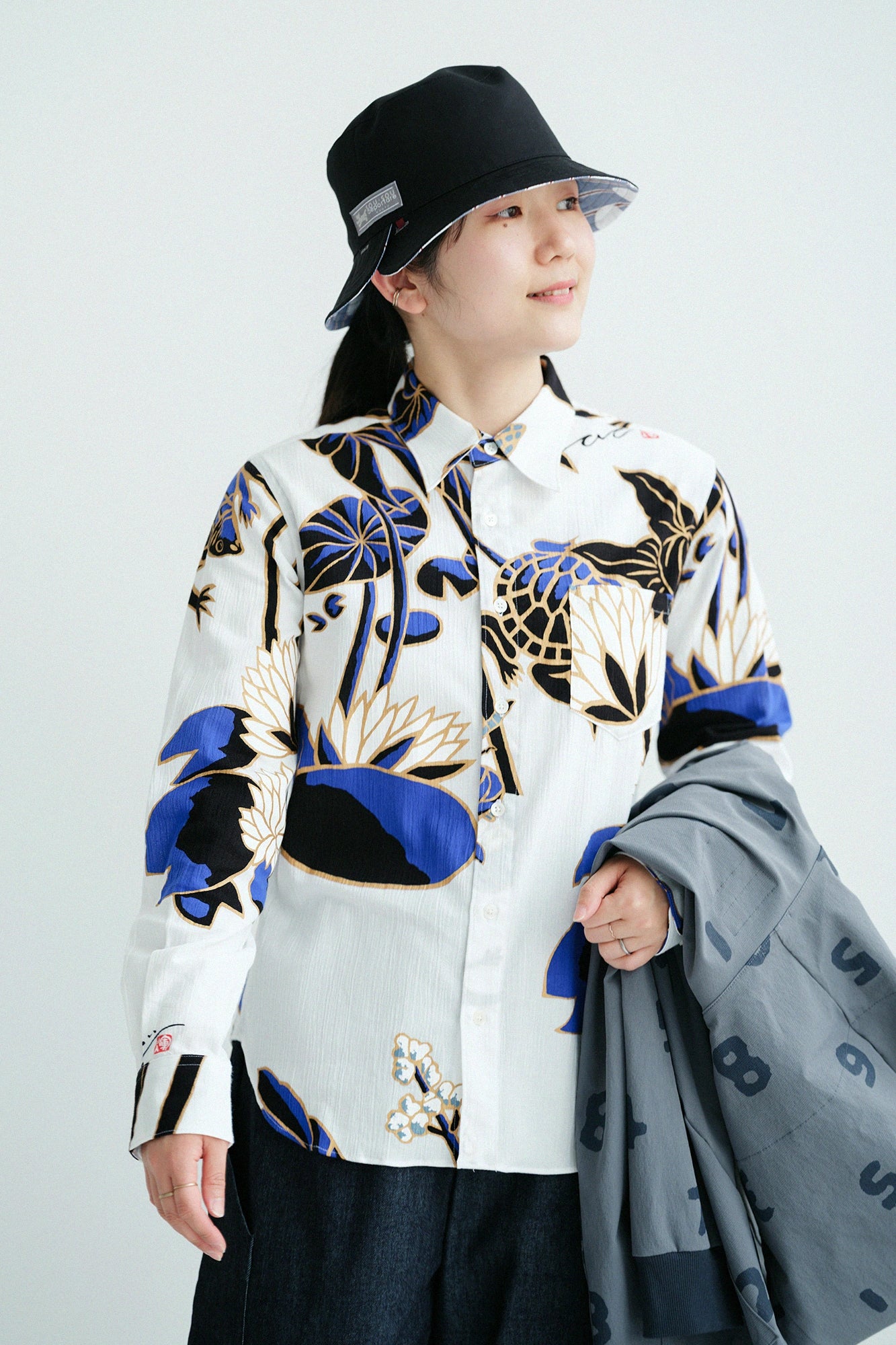 高島縮 20/20 シャツ／water land